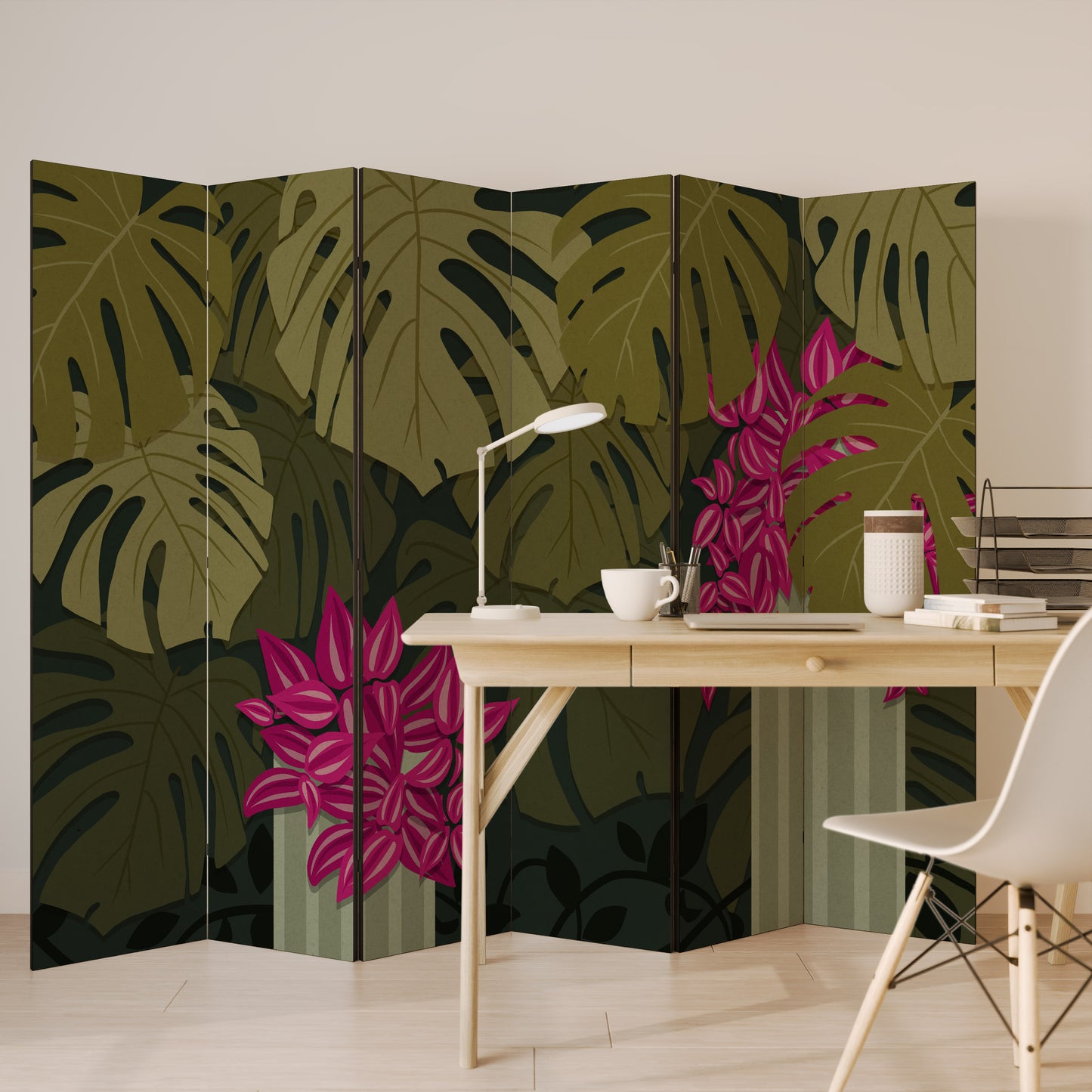 Divisorio decorativo per ambienti TROPICAL BEAUTY a 6 pannelli