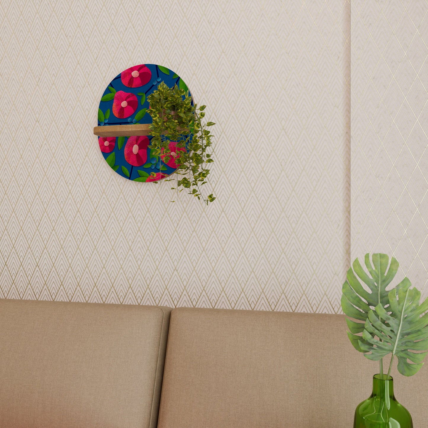 SPRING THOUGHTS Mensola ovale per opere d'arte in effetto rovere