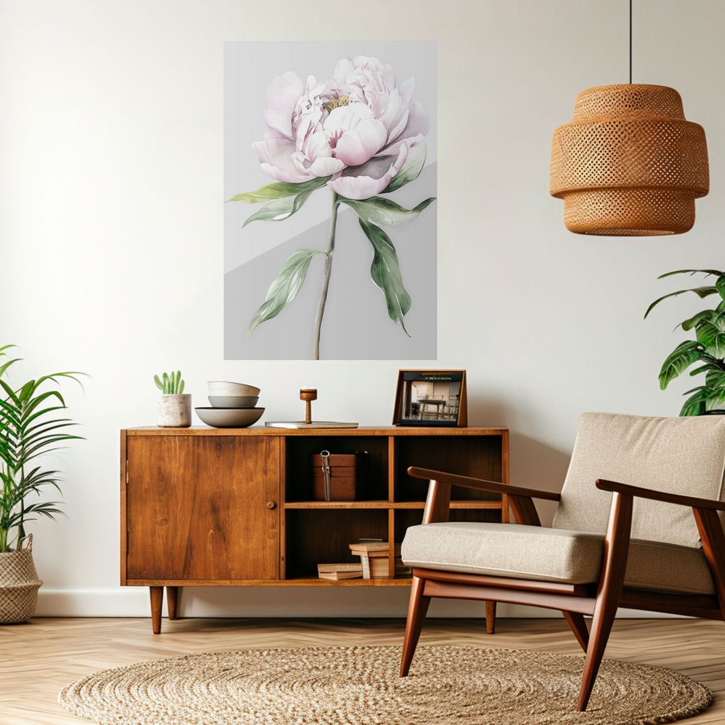 Poster verticale staccabile e attaccabile con fantasia floreale evocativa
