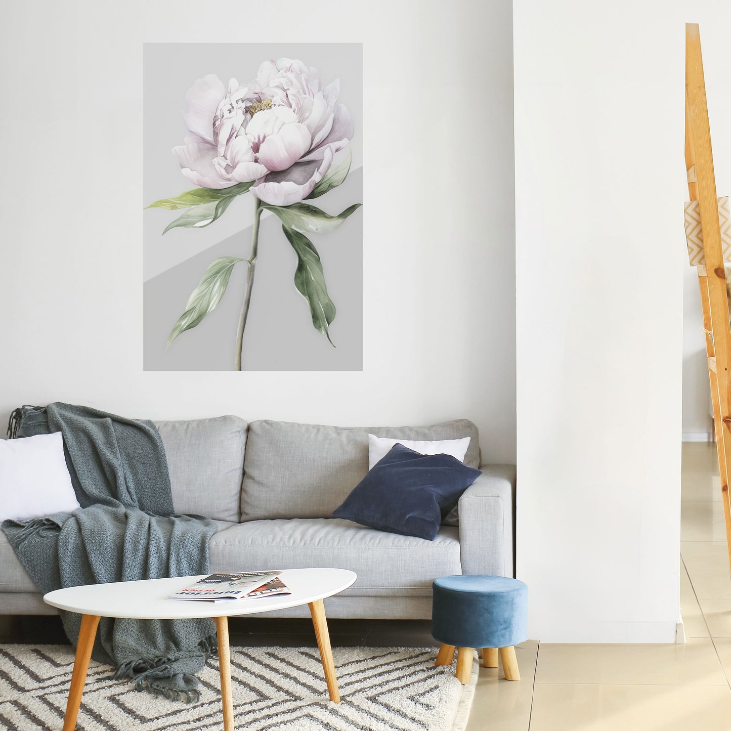 Poster verticale staccabile e attaccabile con fantasia floreale evocativa