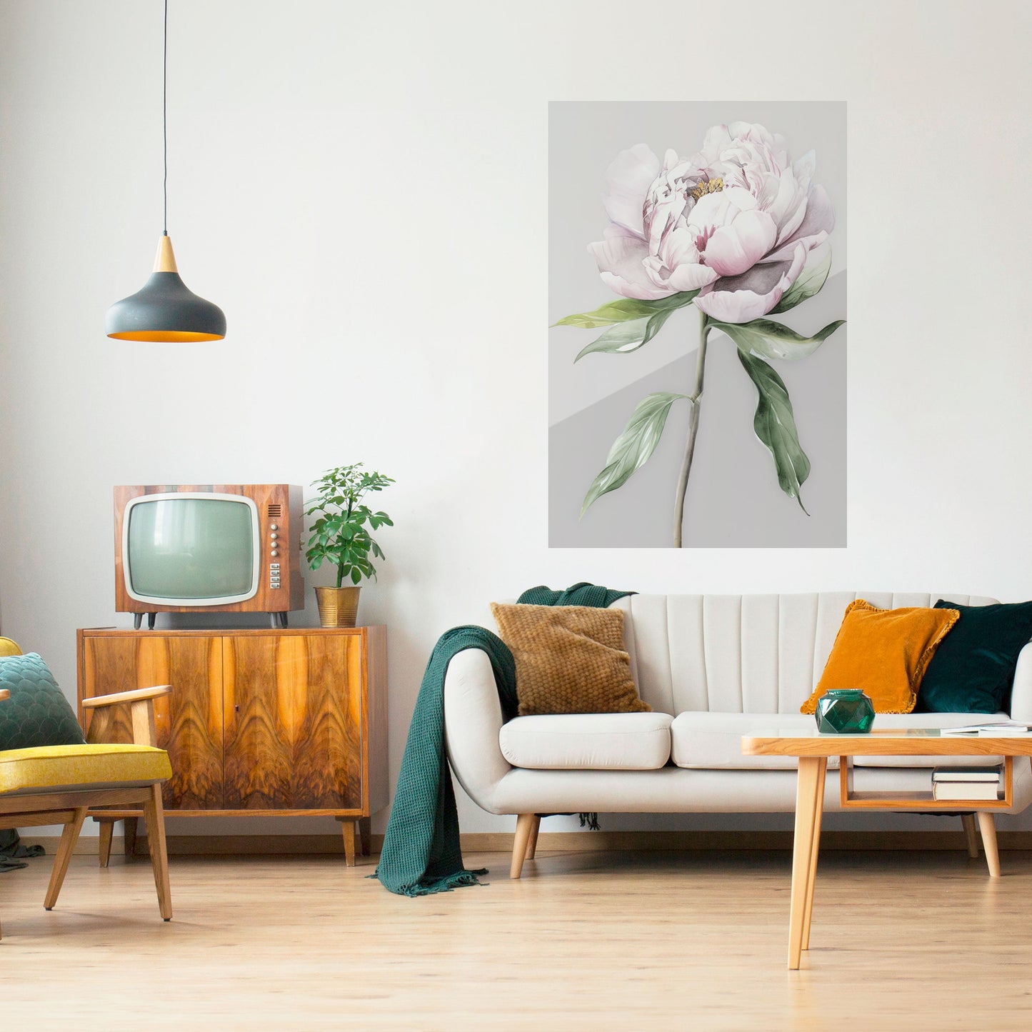 Poster verticale staccabile e attaccabile con fantasia floreale evocativa