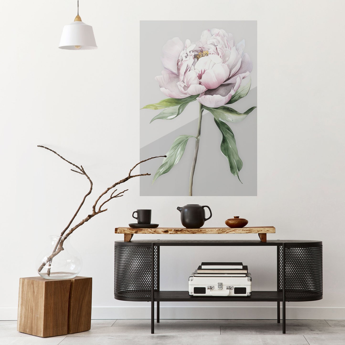 Poster verticale staccabile e attaccabile con fantasia floreale evocativa