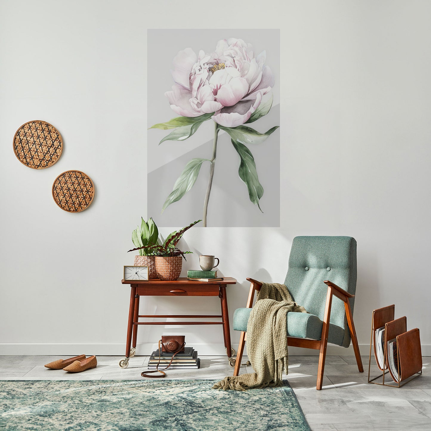 Poster verticale staccabile e attaccabile con fantasia floreale evocativa
