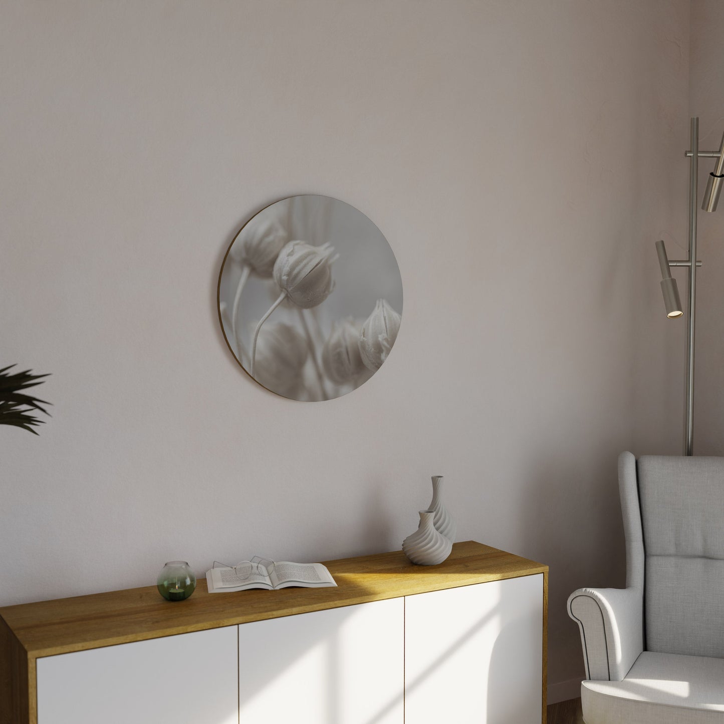 MYSTICAL BOTANICAL BLUSH Round Wall Art