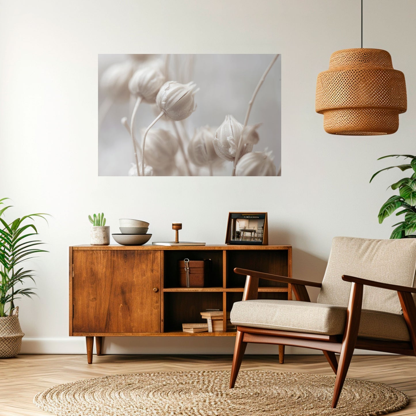 Poster orizzontale staccabile e attaccabile MYSTICAL BOTANICAL BLUSH