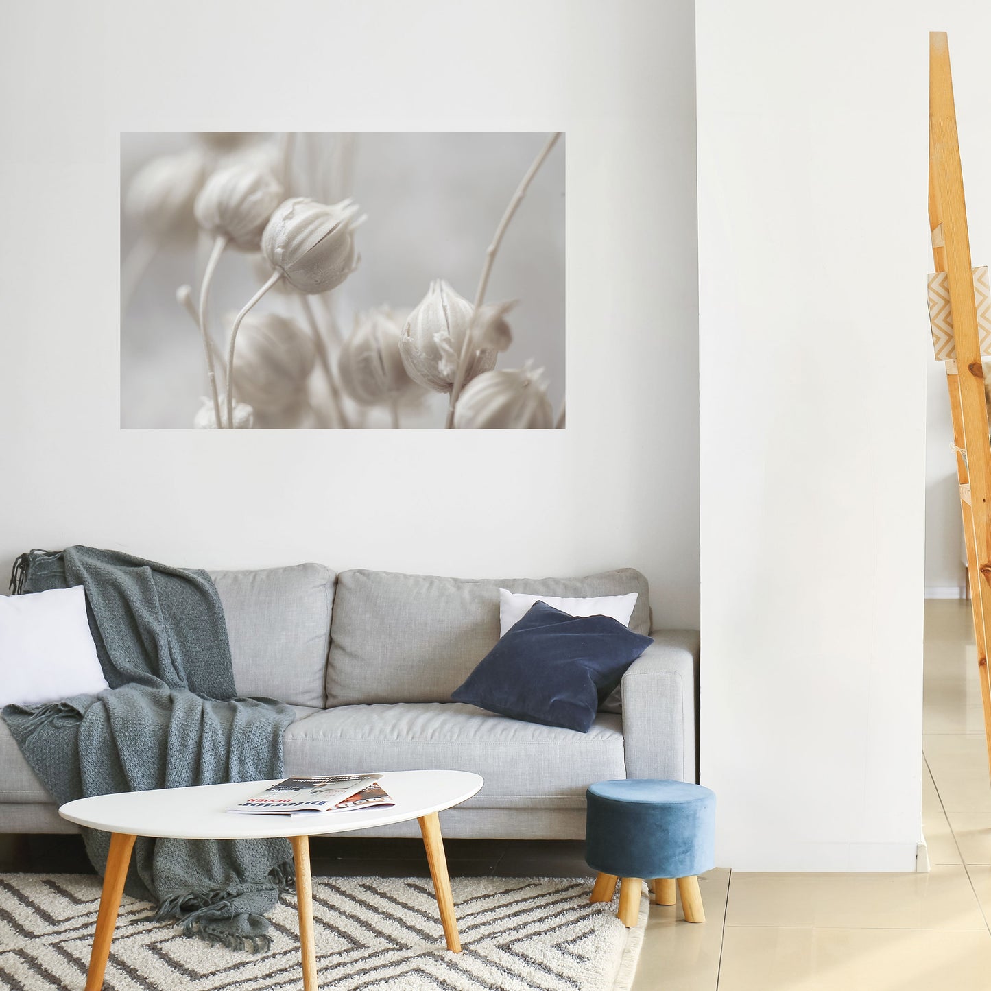 Poster orizzontale staccabile e attaccabile MYSTICAL BOTANICAL BLUSH