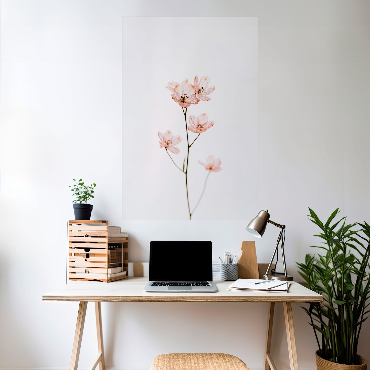 Poster verticale staccabile e attaccabile SUSSURRI DI ROSA