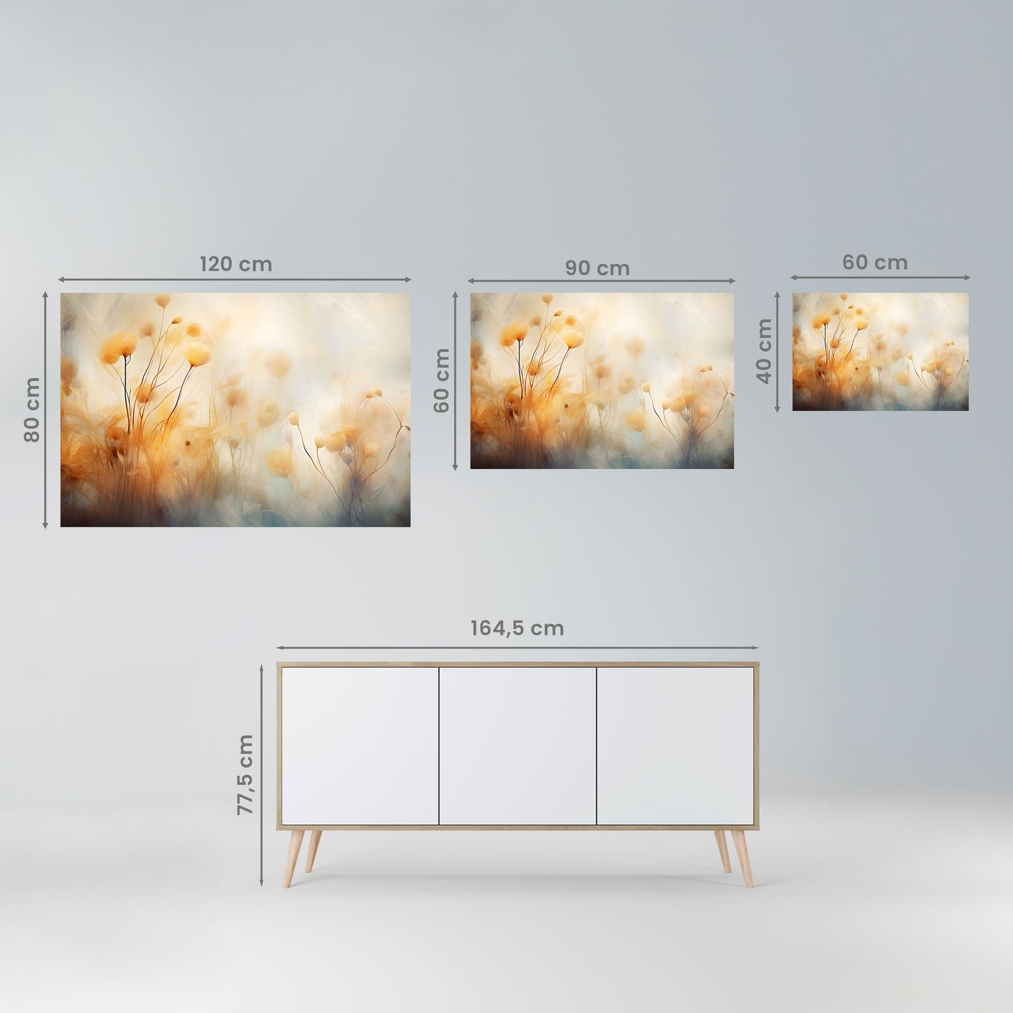 GOLDEN HUE EMBRACE Poster orizzontale staccabile e attaccabile