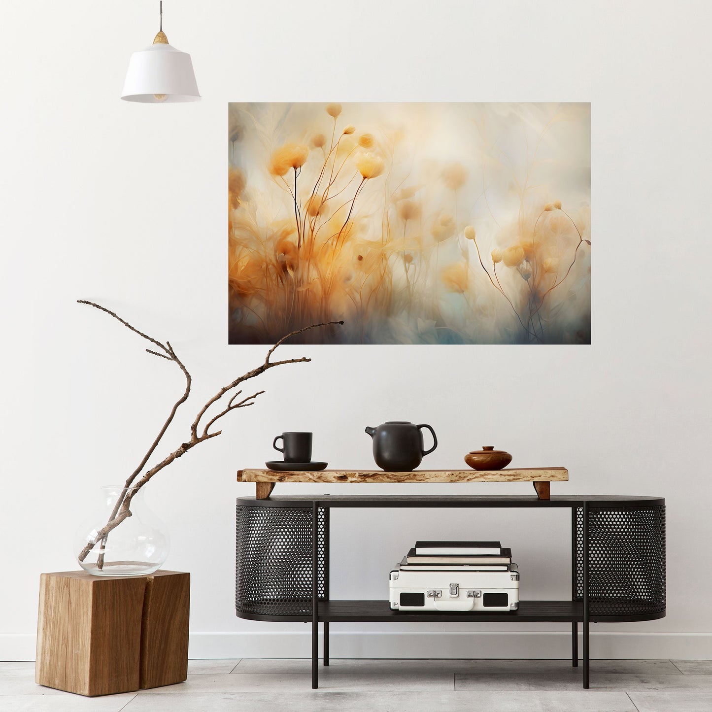 GOLDEN HUE EMBRACE Poster orizzontale staccabile e attaccabile
