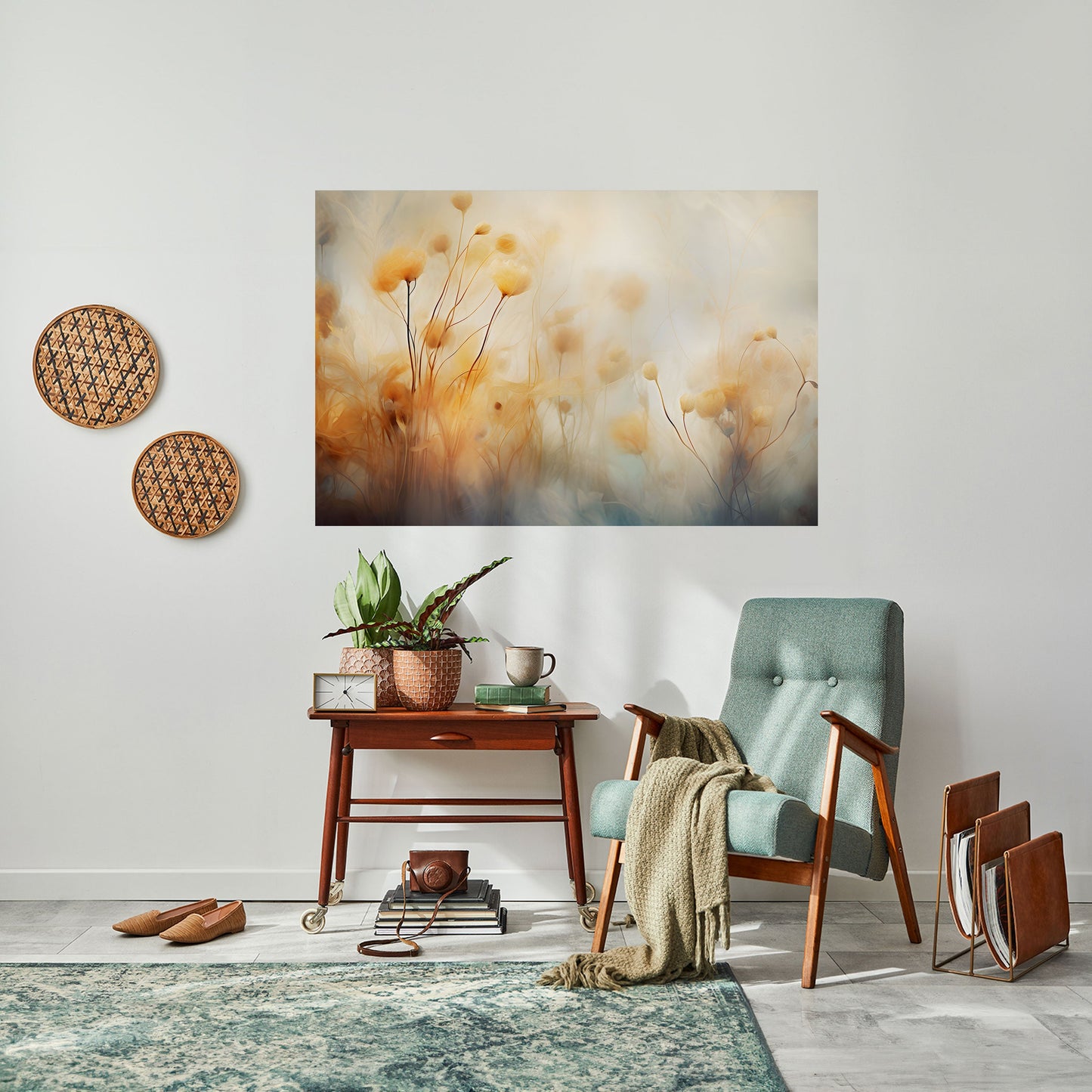 GOLDEN HUE EMBRACE Poster orizzontale staccabile e attaccabile