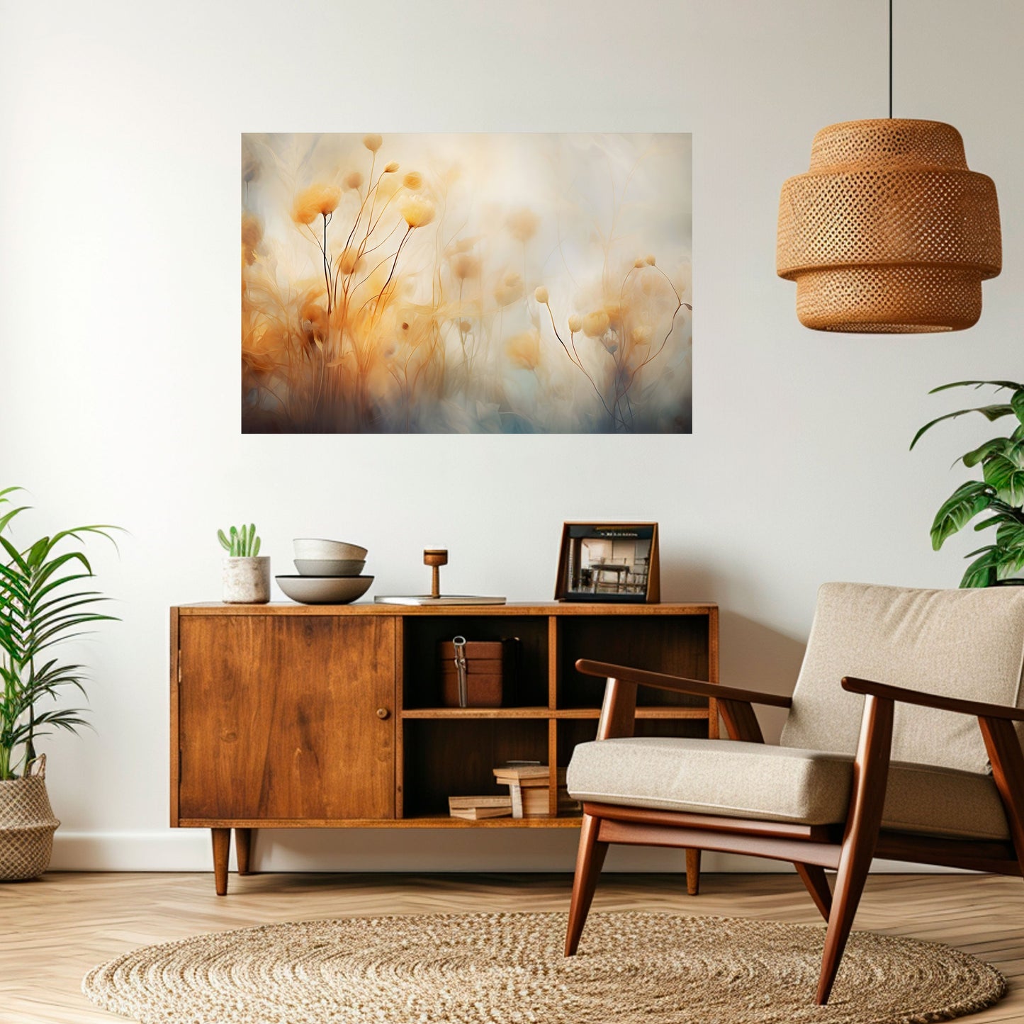 GOLDEN HUE EMBRACE Poster orizzontale staccabile e attaccabile