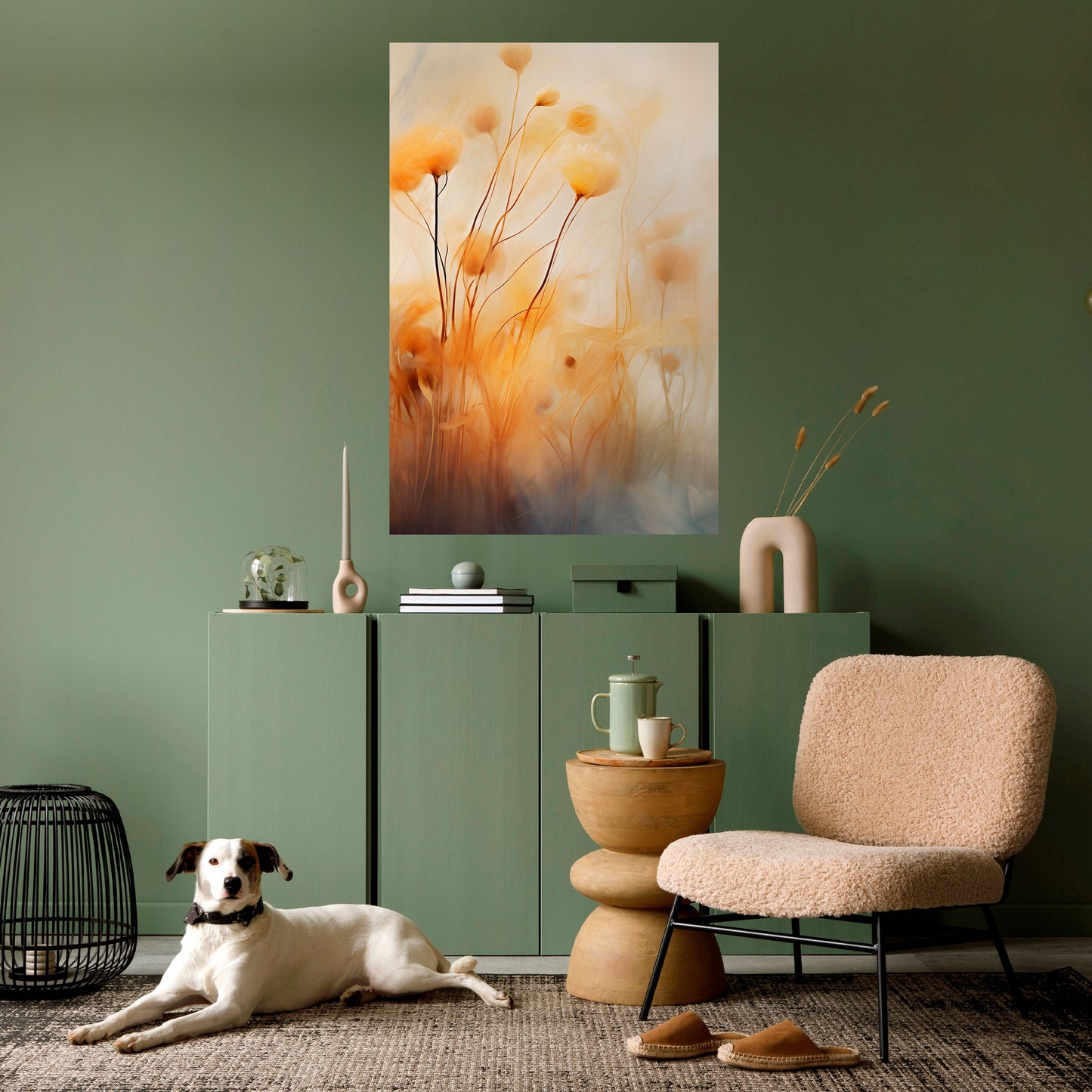 GOLDEN HUE EMBRACE Poster verticale staccabile e attaccabile