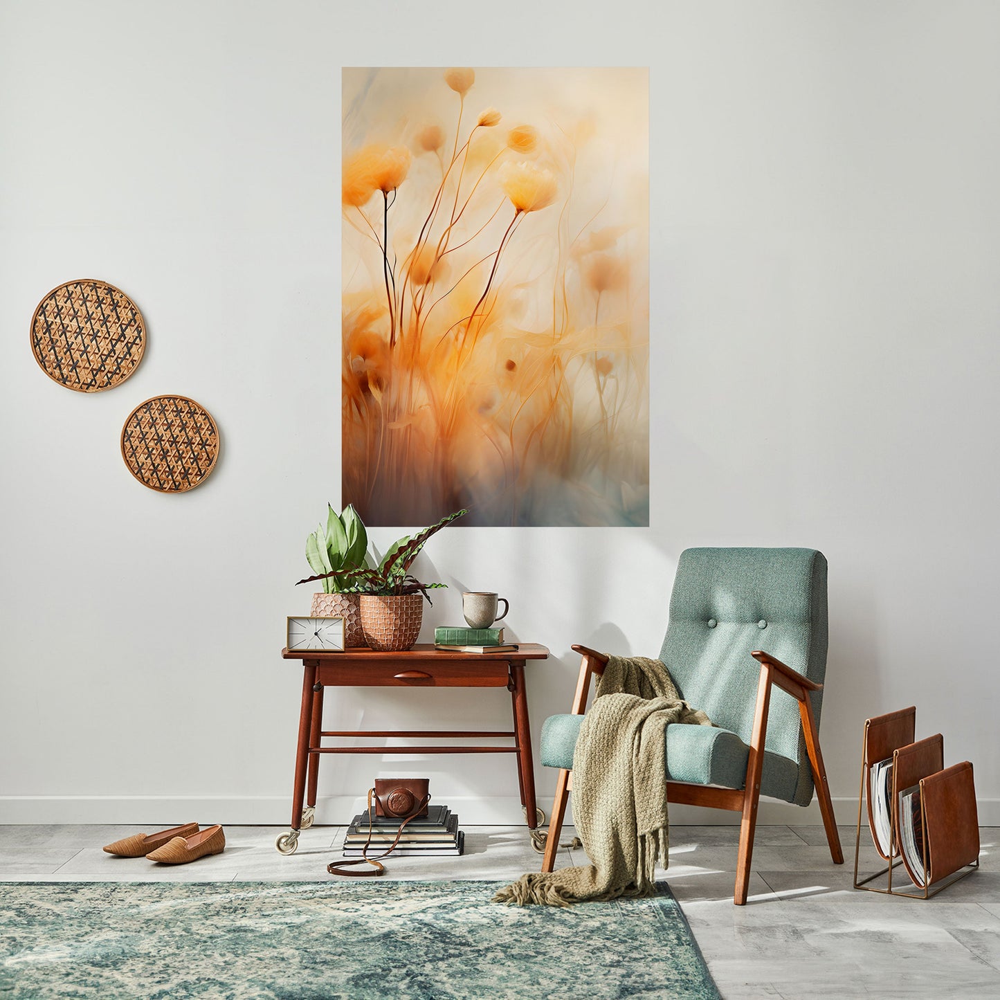 GOLDEN HUE EMBRACE Poster verticale staccabile e attaccabile