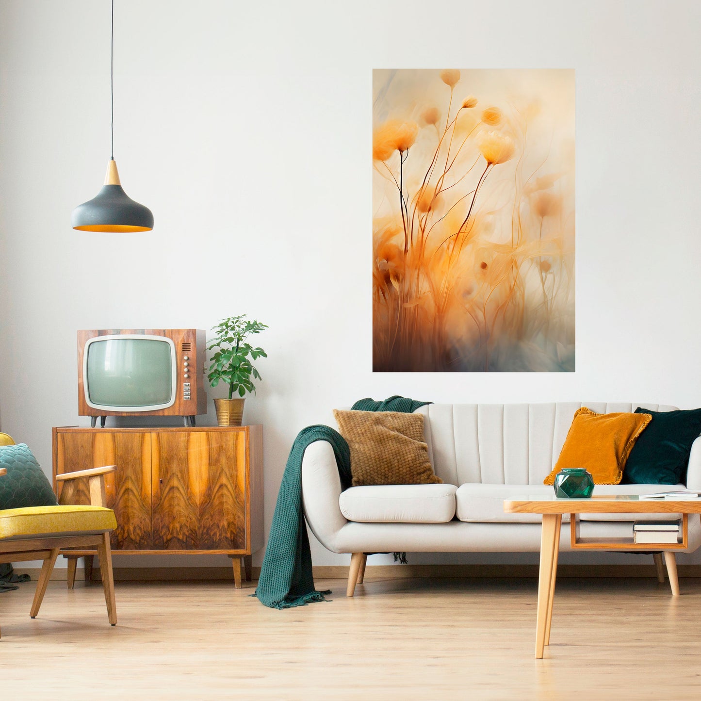GOLDEN HUE EMBRACE Poster verticale staccabile e attaccabile