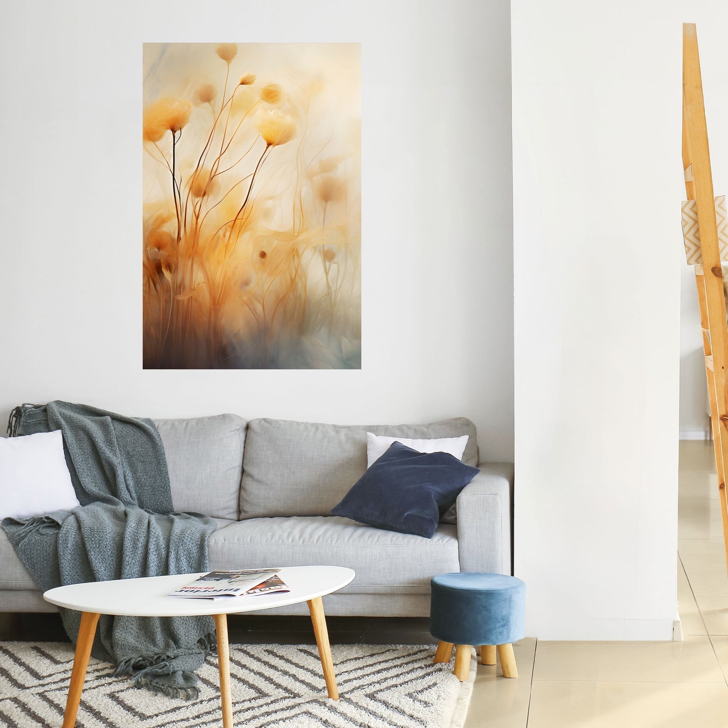 GOLDEN HUE EMBRACE Poster verticale staccabile e attaccabile