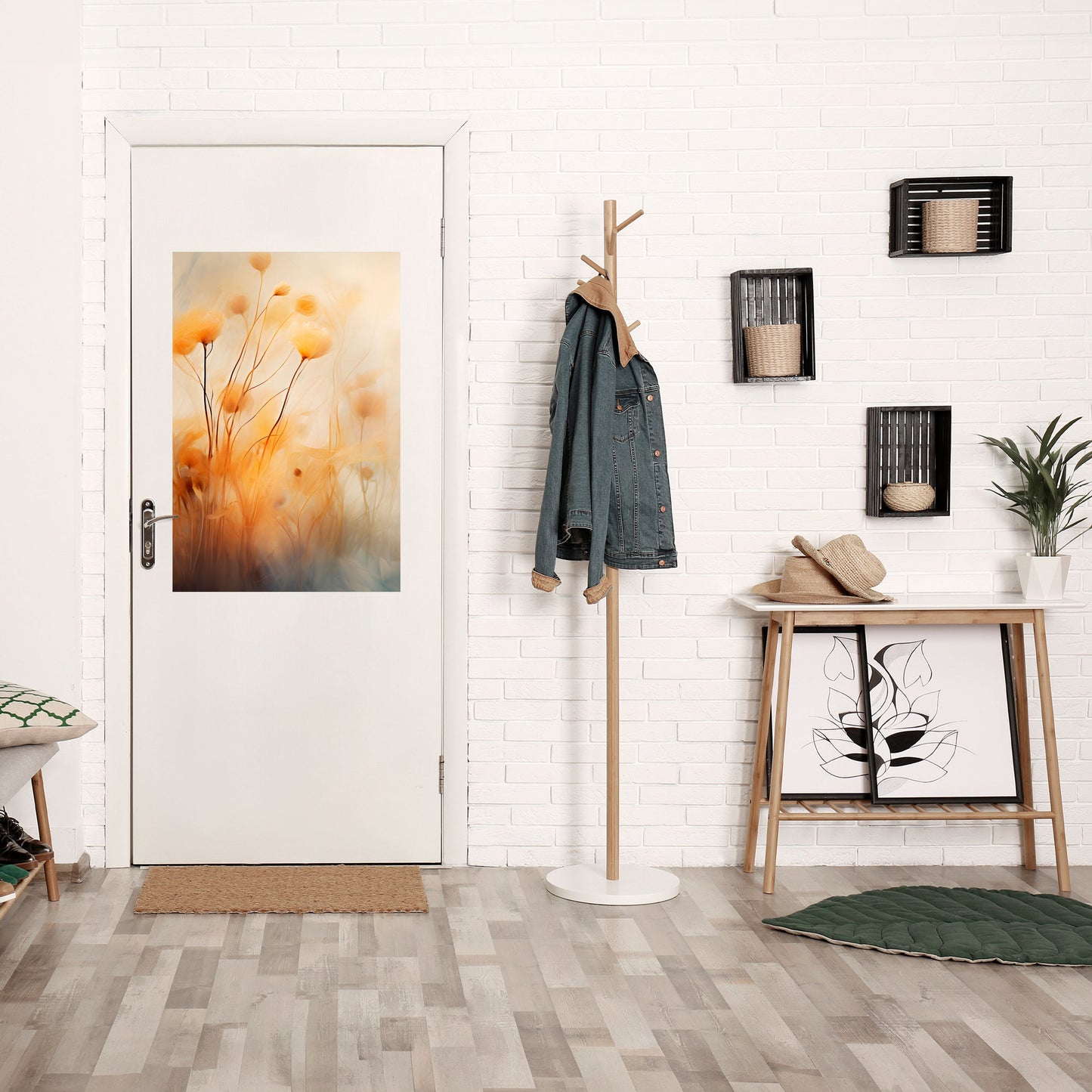 GOLDEN HUE EMBRACE Poster verticale staccabile e attaccabile