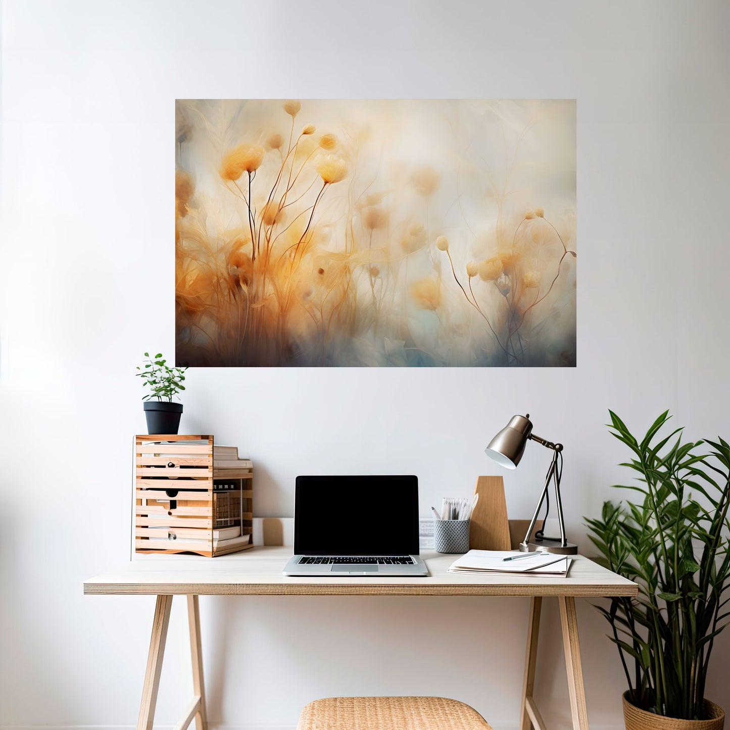 GOLDEN HUE EMBRACE Poster orizzontale staccabile e attaccabile