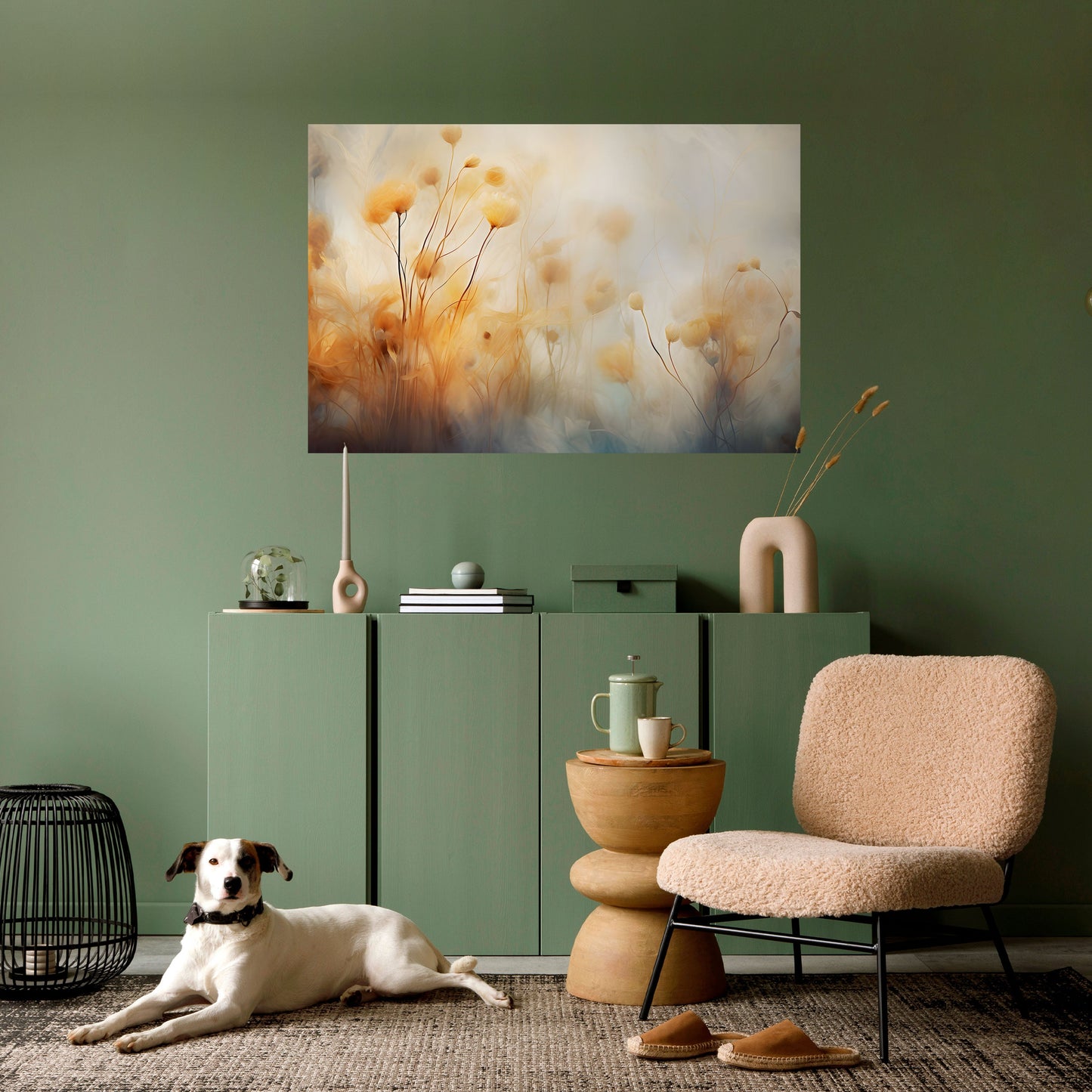 GOLDEN HUE EMBRACE Poster orizzontale staccabile e attaccabile