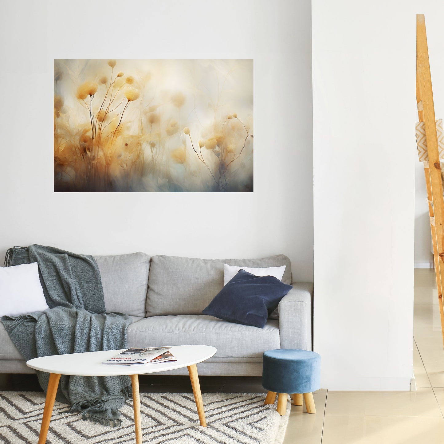 GOLDEN HUE EMBRACE Poster orizzontale staccabile e attaccabile