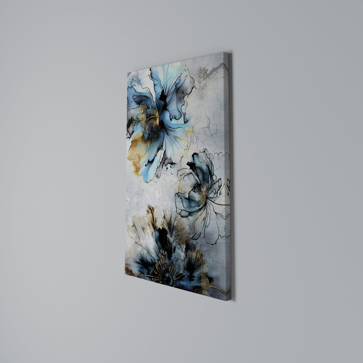 COBALT BLOSSOMS Stampa su tela verticale