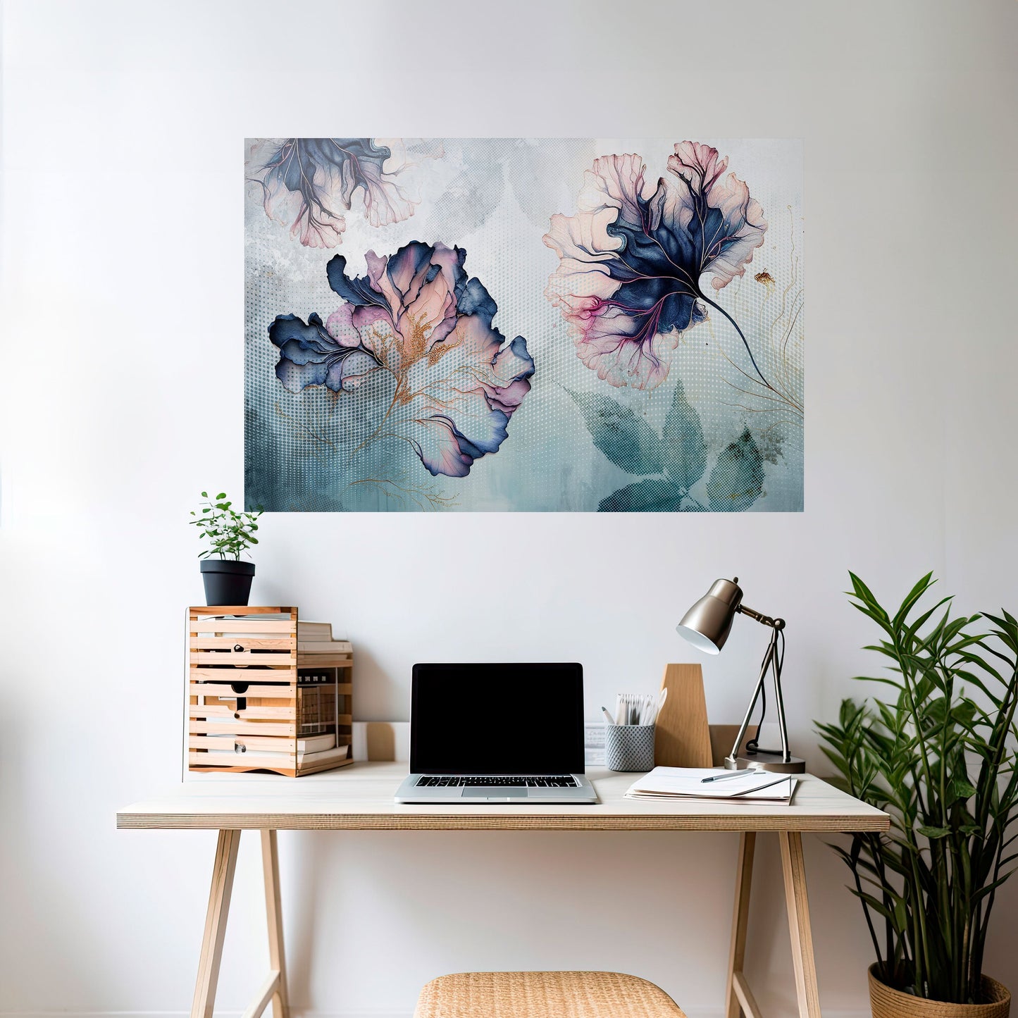 Poster orizzontale staccabile e attaccabile "FIORI DI GHIACCIO"