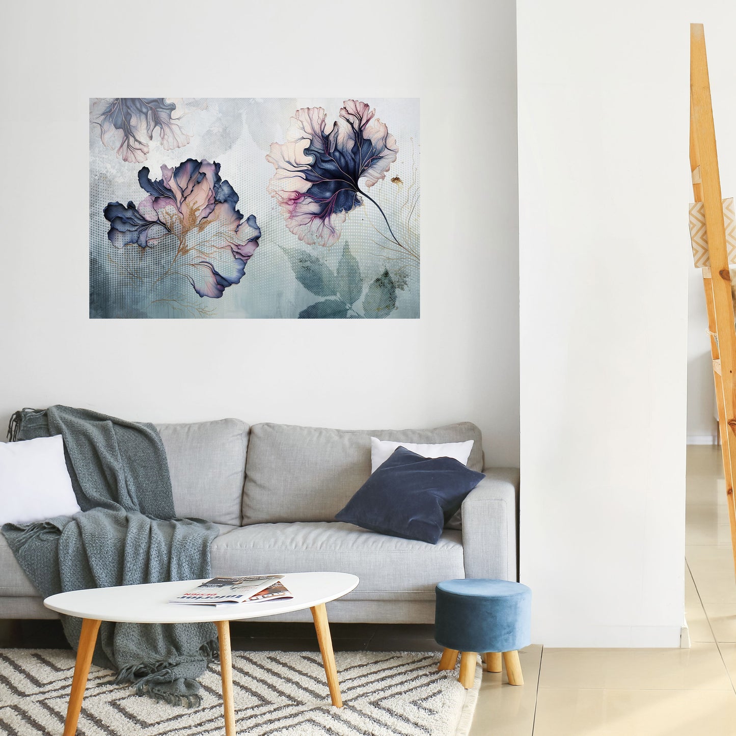 Poster orizzontale staccabile e attaccabile "FIORI DI GHIACCIO"