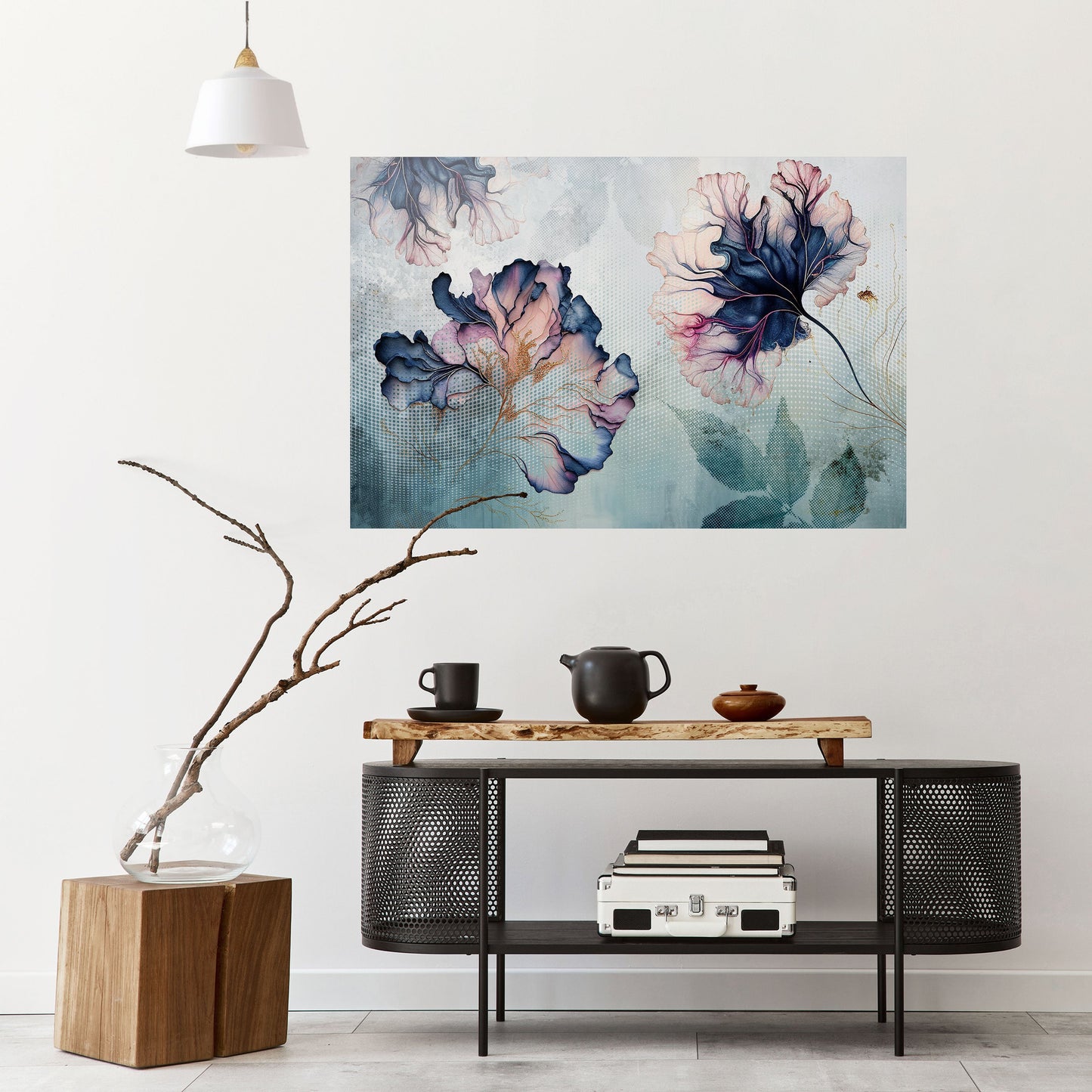 Poster orizzontale staccabile e attaccabile "FIORI DI GHIACCIO"