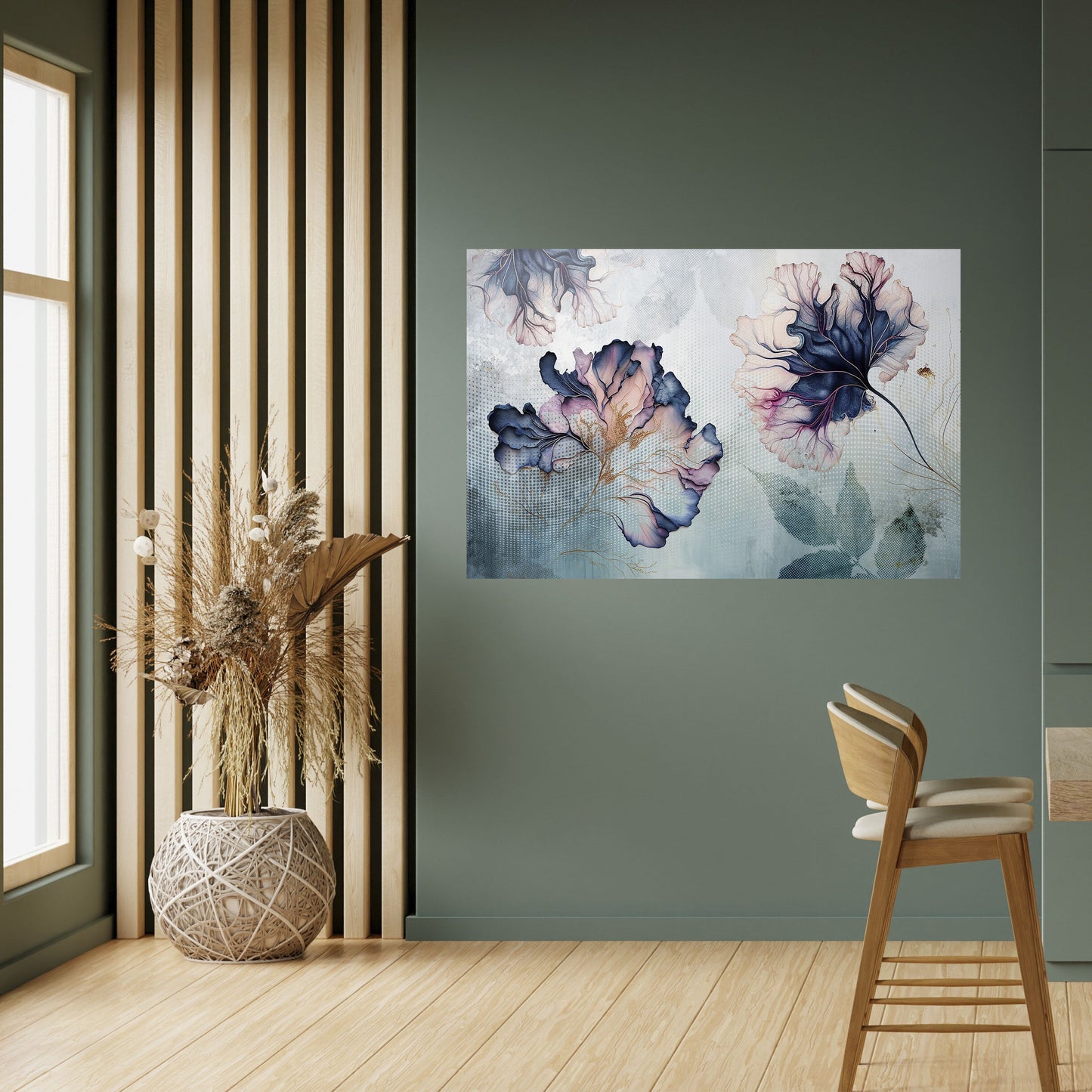 Poster orizzontale staccabile e attaccabile "FIORI DI GHIACCIO"