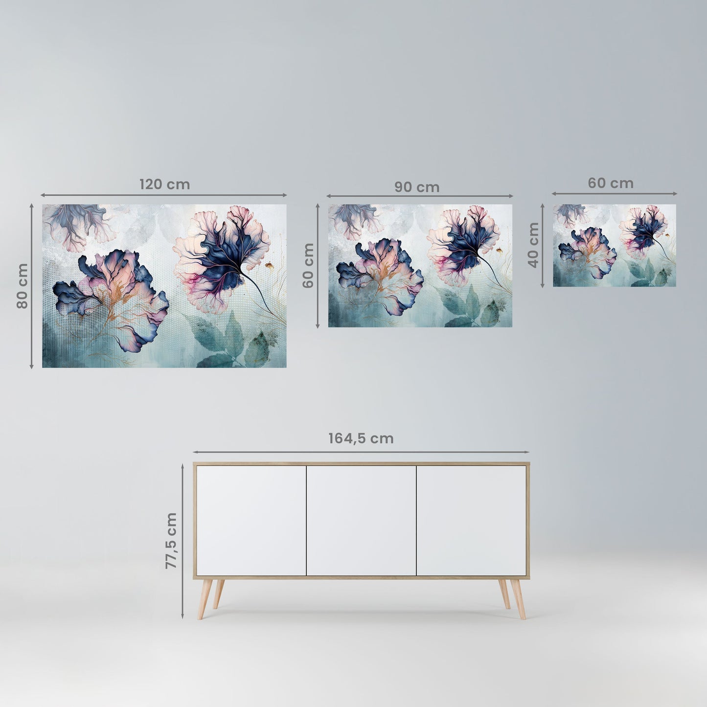 Poster orizzontale staccabile e attaccabile "FIORI DI GHIACCIO"