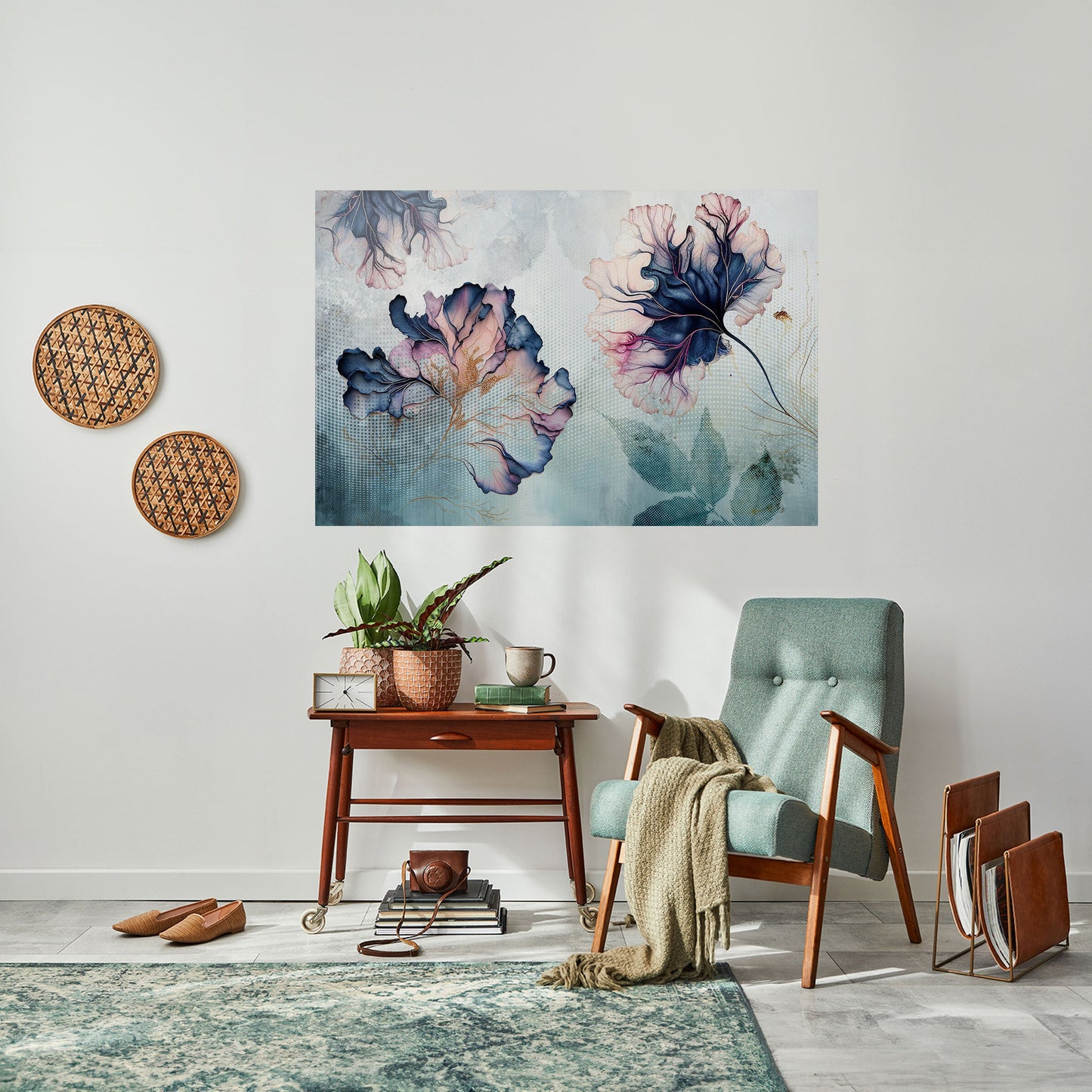 Poster orizzontale staccabile e attaccabile "FIORI DI GHIACCIO"