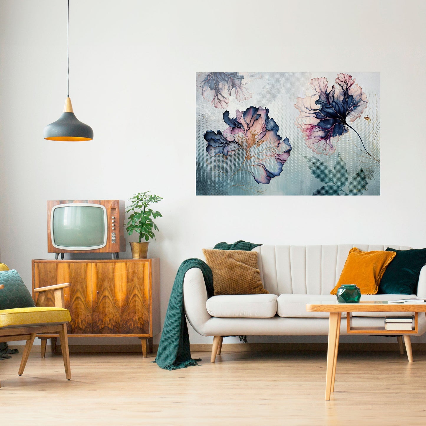 Poster orizzontale staccabile e attaccabile "FIORI DI GHIACCIO"