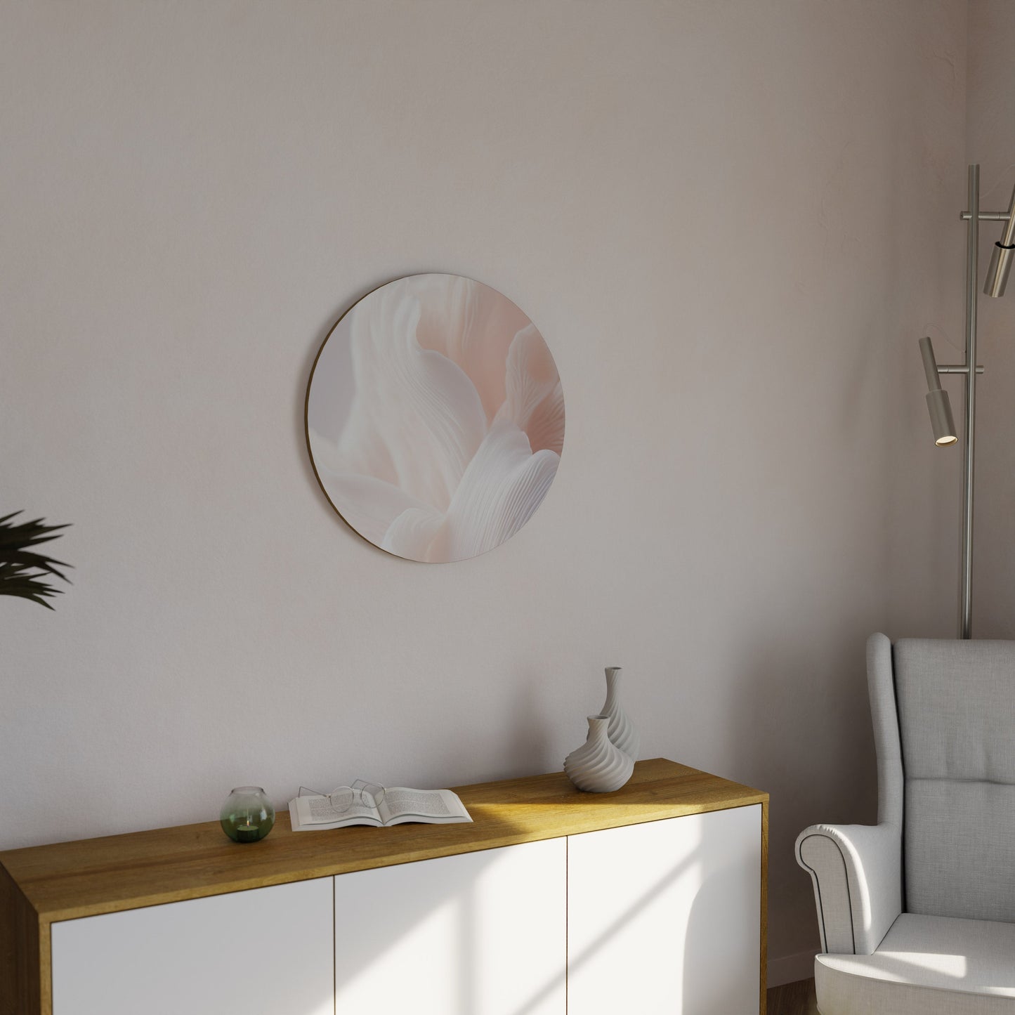 Decorazione murale rotonda DELICATE PINK HARMONY