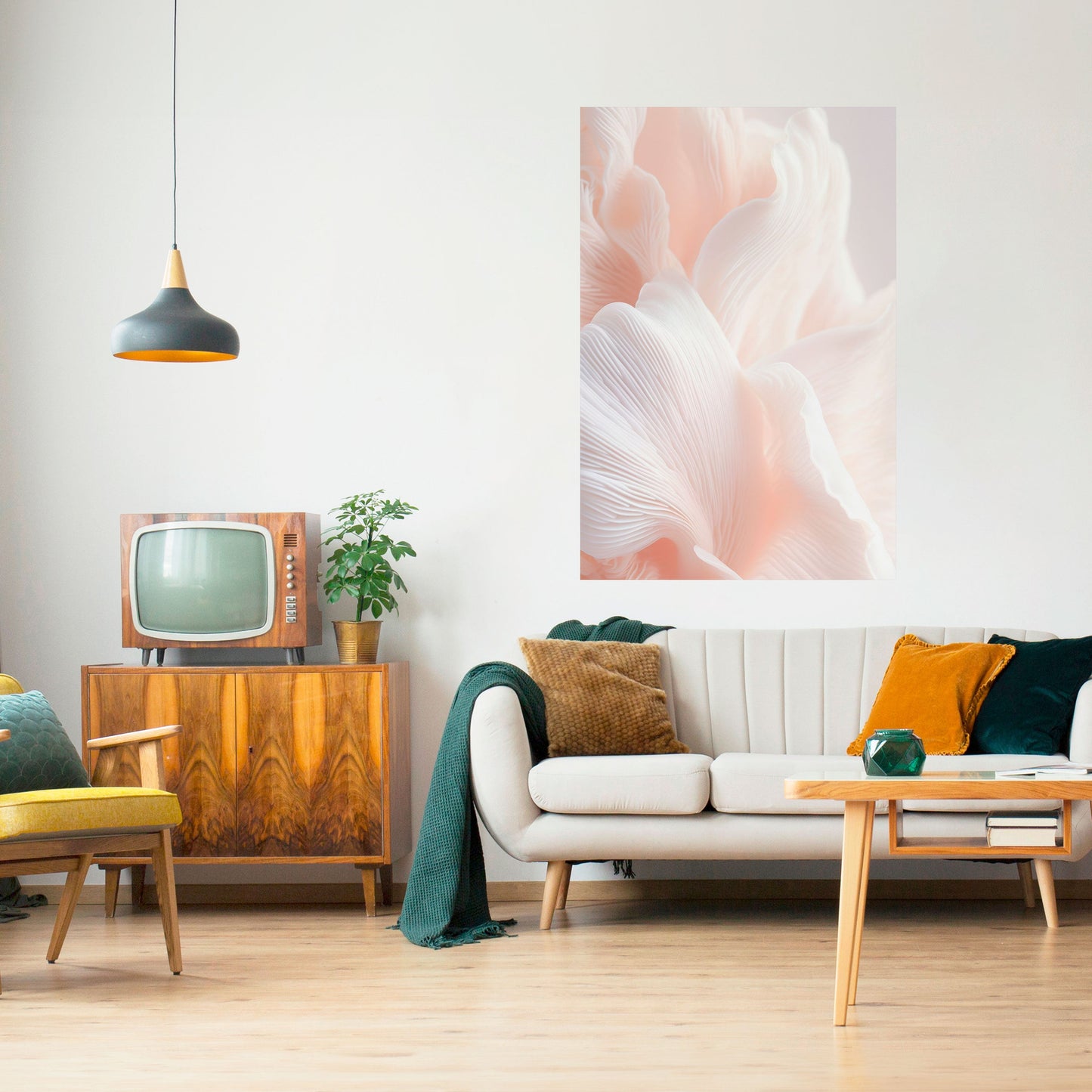 Poster verticale staccabile e attaccabile "DELICATE PINK HARMONY"