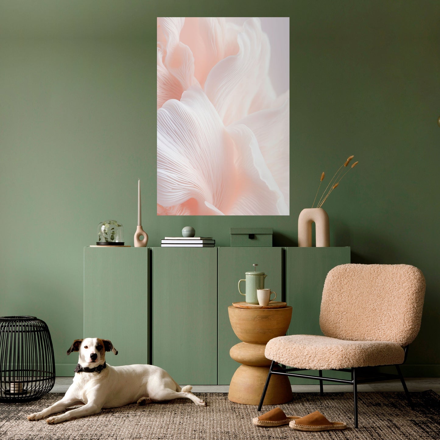 Poster verticale staccabile e attaccabile "DELICATE PINK HARMONY"