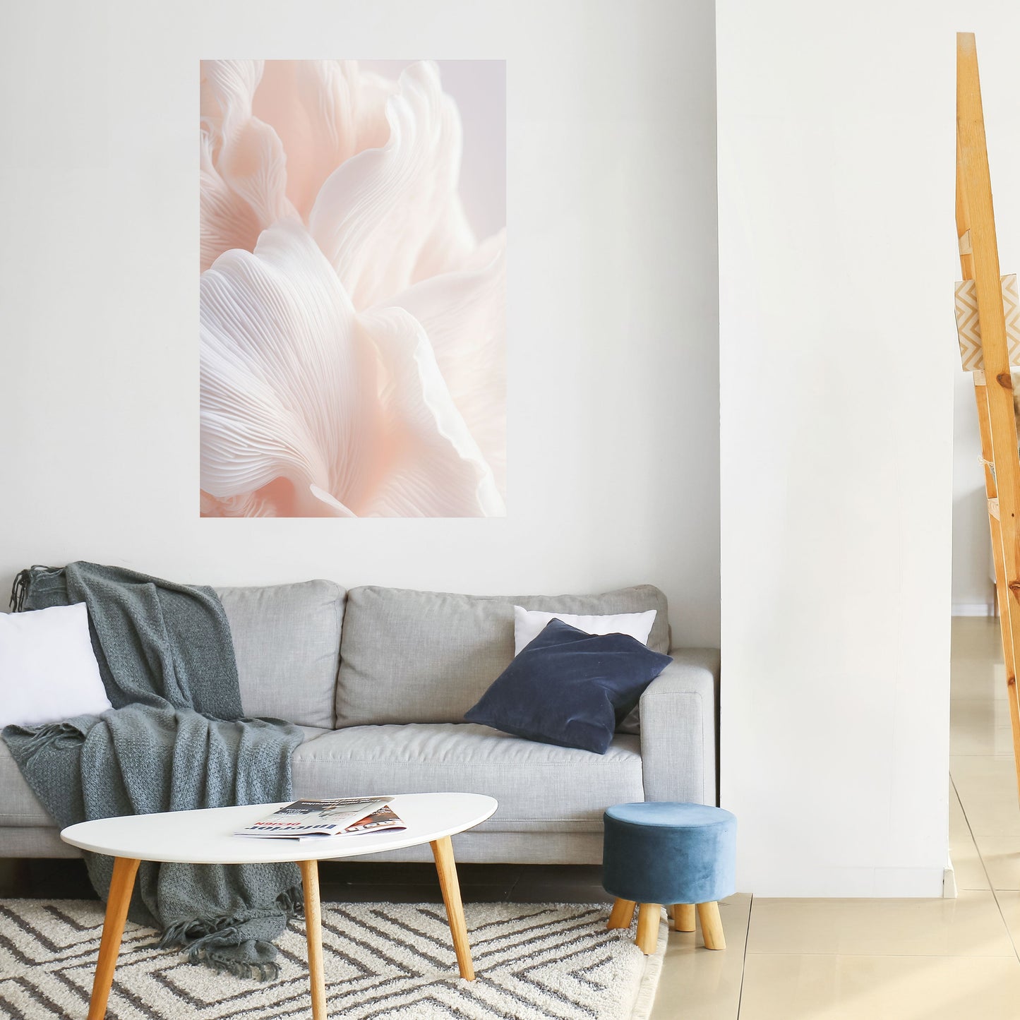 Poster verticale staccabile e attaccabile "DELICATE PINK HARMONY"
