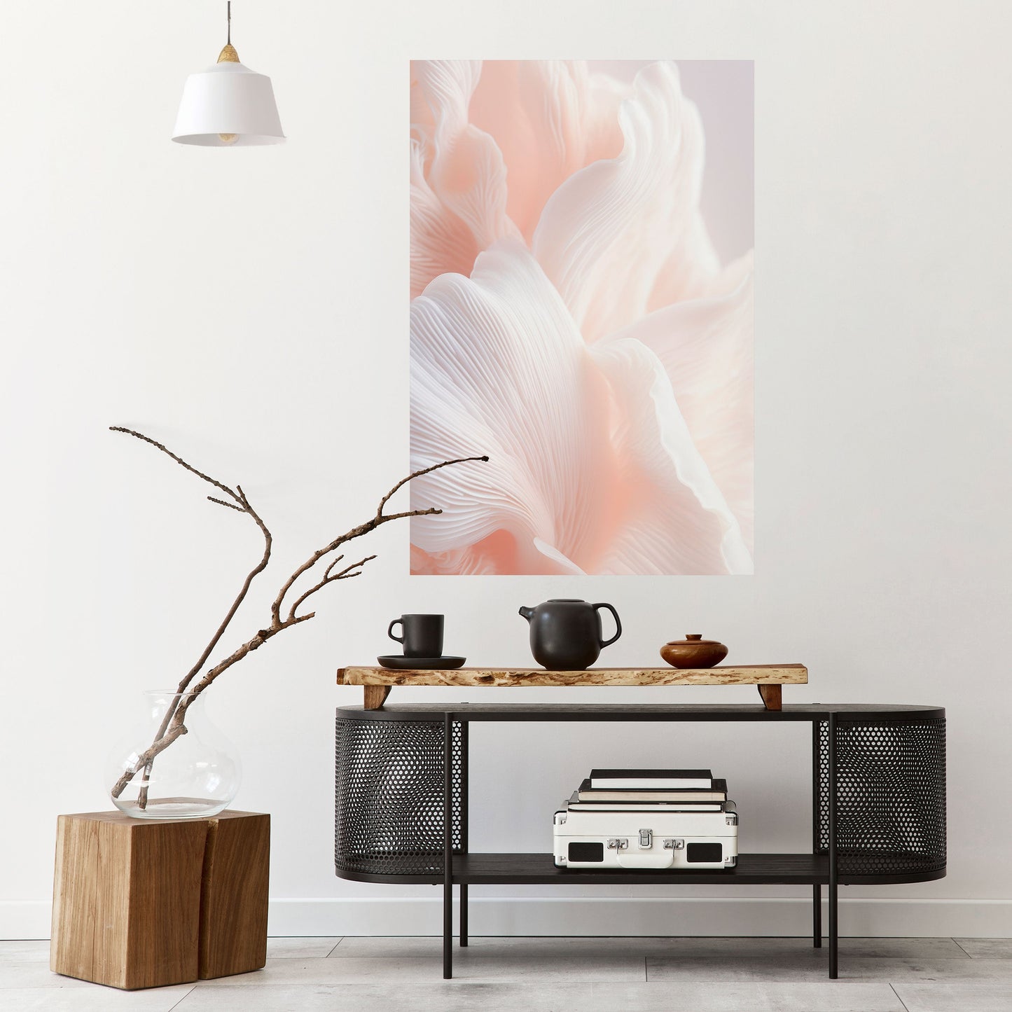 Poster verticale staccabile e attaccabile "DELICATE PINK HARMONY"