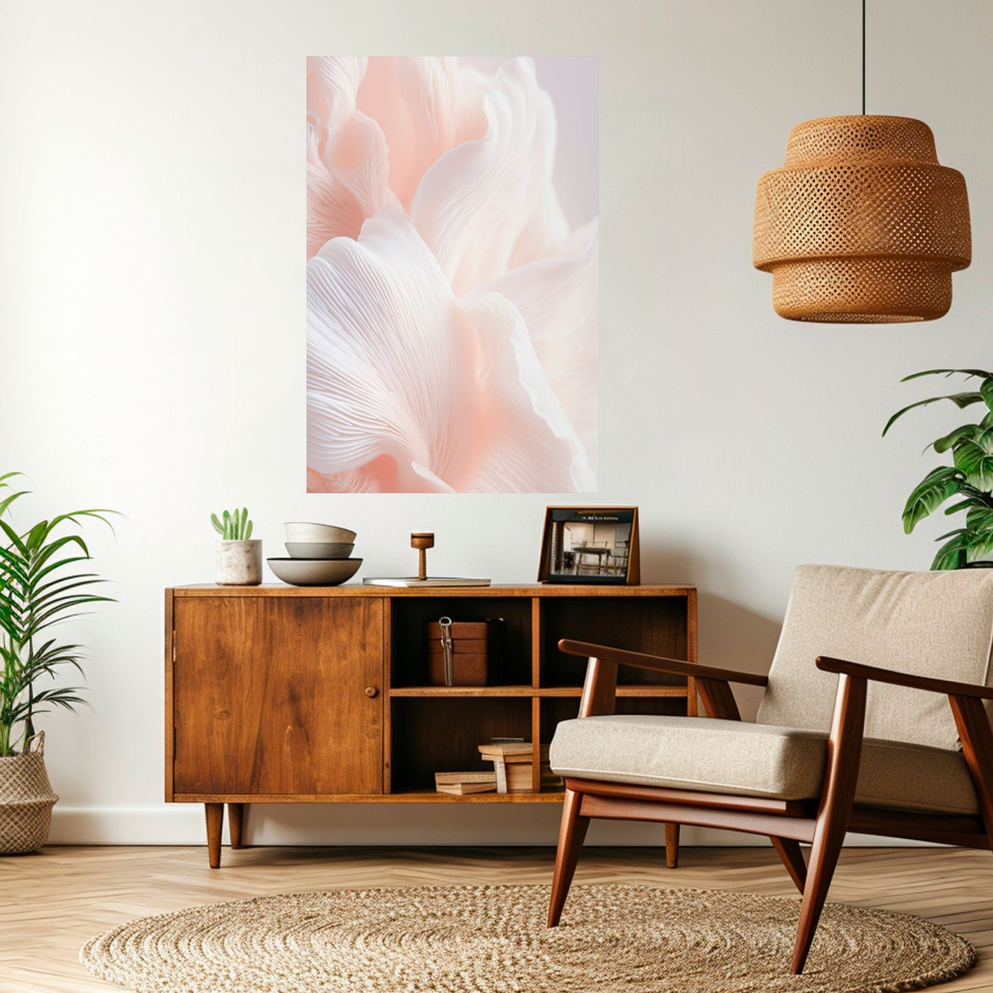 Poster verticale staccabile e attaccabile "DELICATE PINK HARMONY"