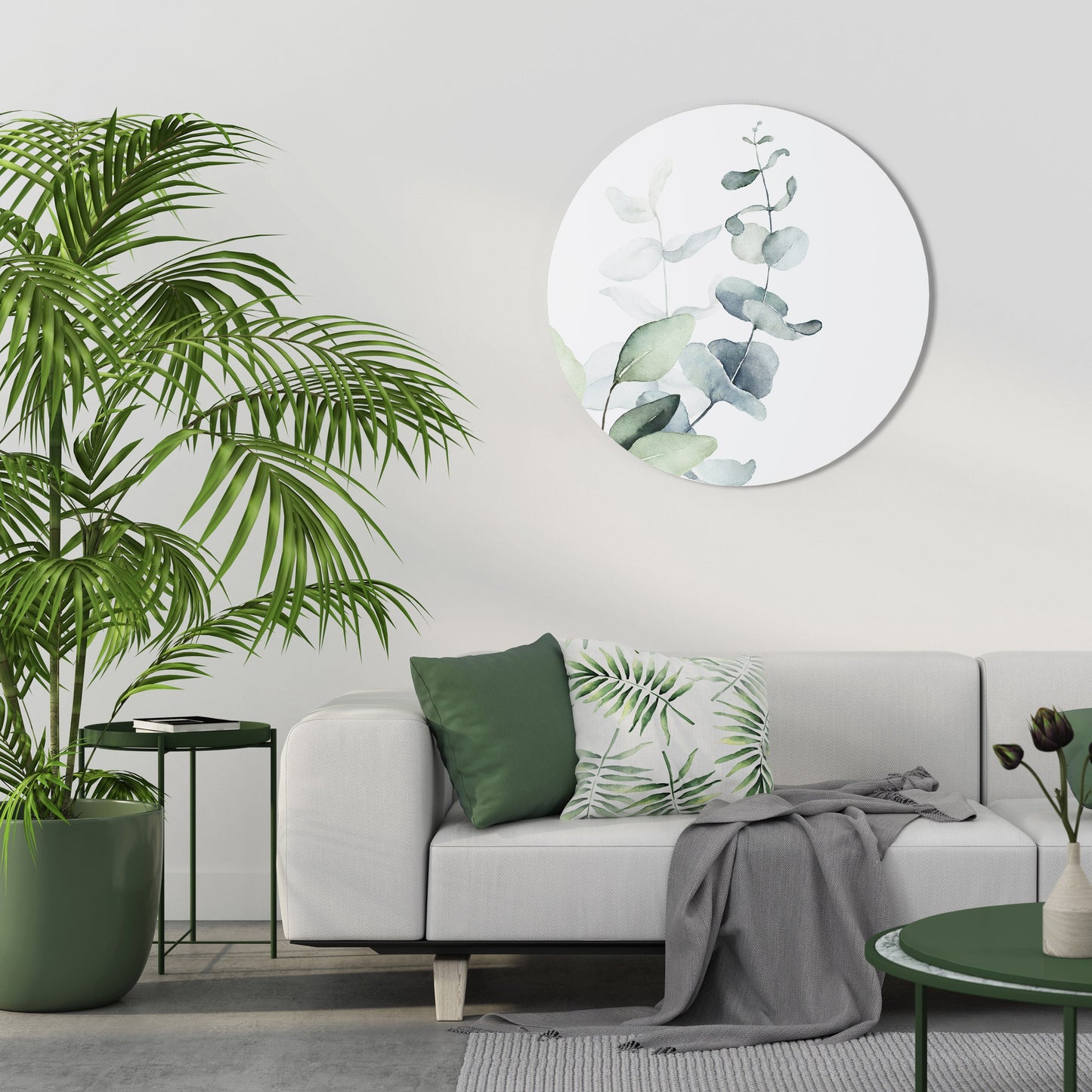 AQUA LEAF SYMPHONY - Decorazione murale rotonda