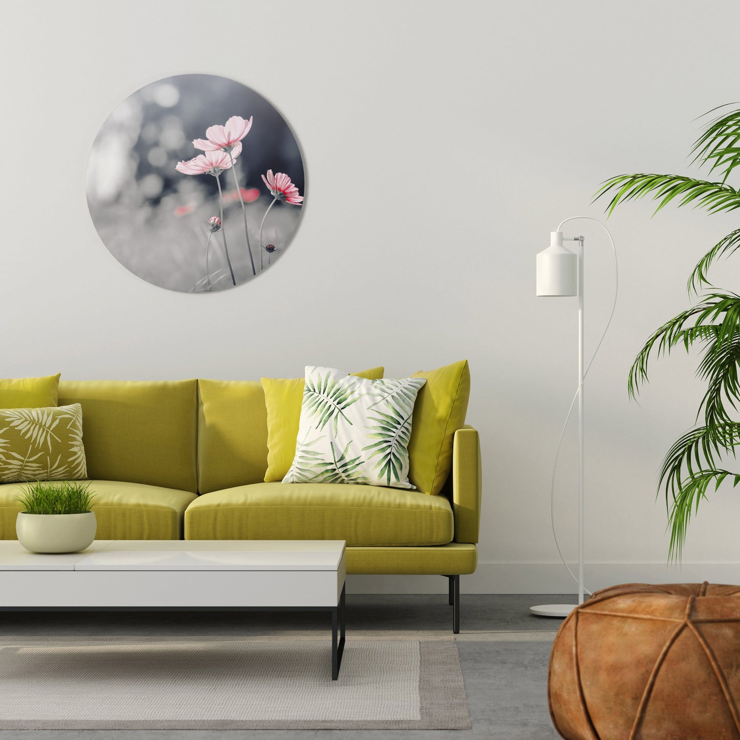 SUBTLE PETAL DANCE Round Wall Art