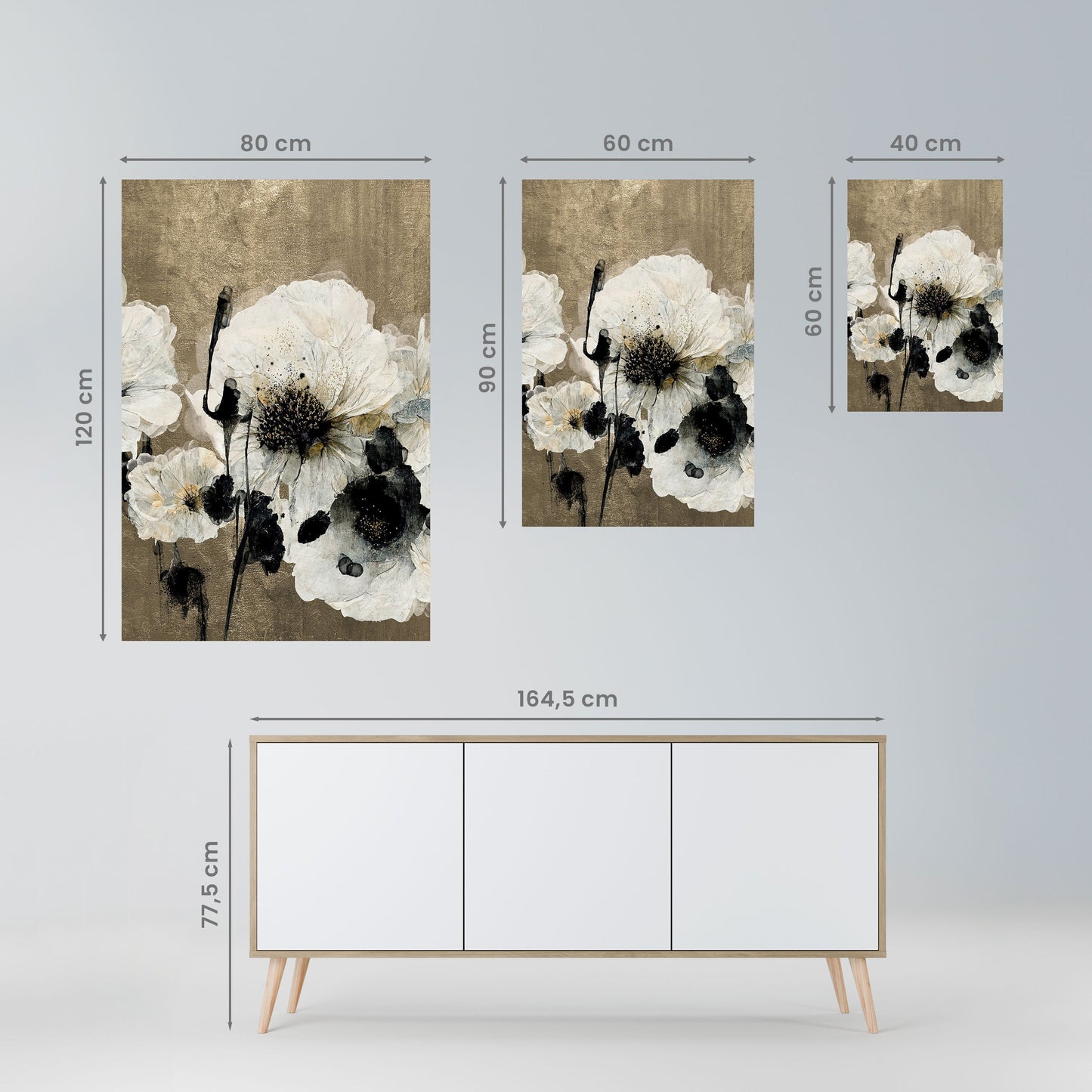 Poster verticale "ARMONIA IN BIANCO" da staccare e attaccare