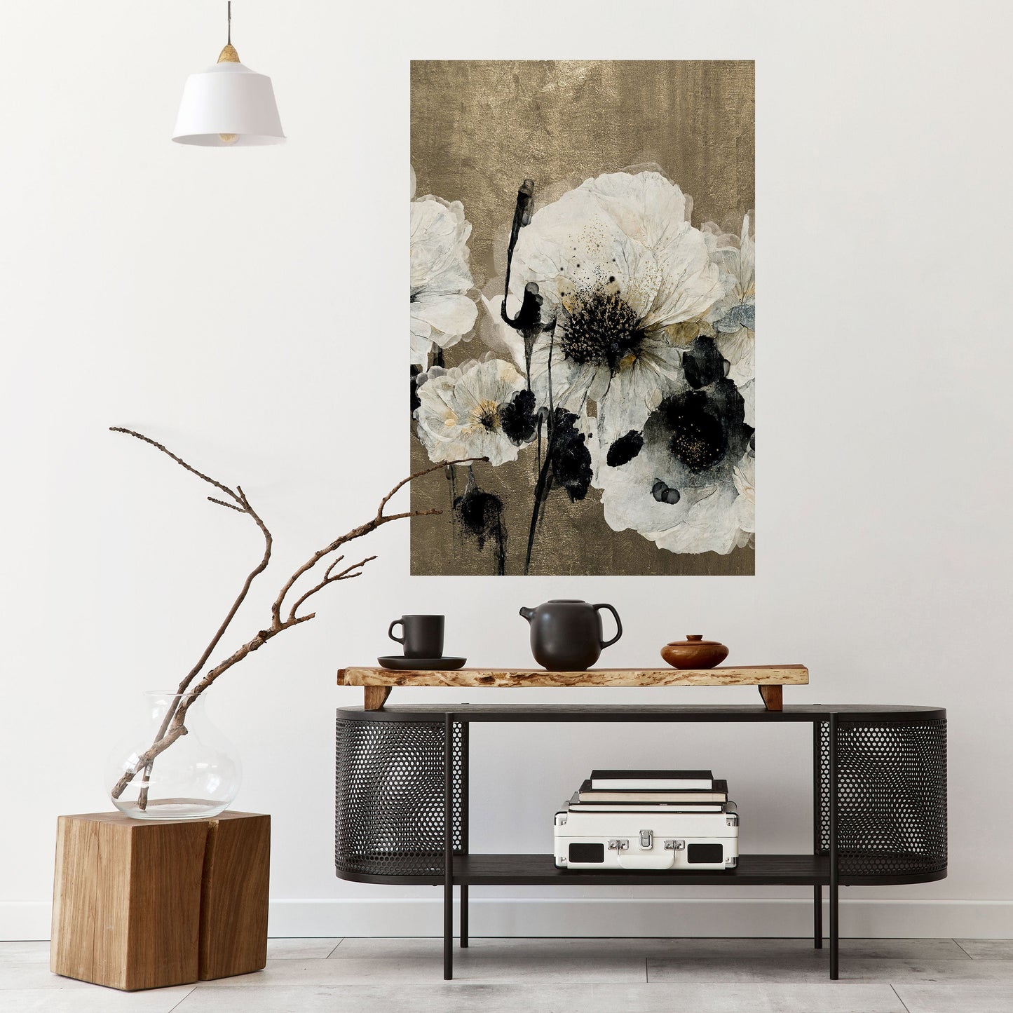 Poster verticale "ARMONIA IN BIANCO" da staccare e attaccare
