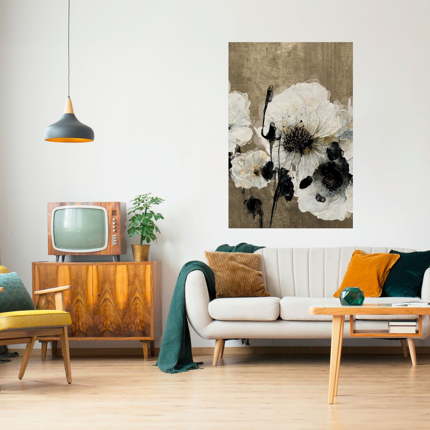 Poster verticale "ARMONIA IN BIANCO" da staccare e attaccare