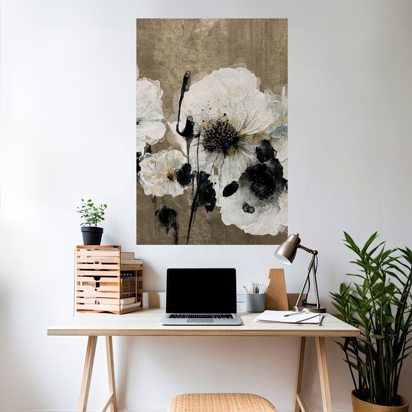Poster verticale "ARMONIA IN BIANCO" da staccare e attaccare