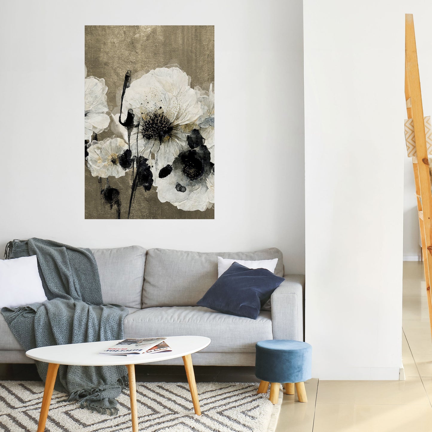 Poster verticale "ARMONIA IN BIANCO" da staccare e attaccare