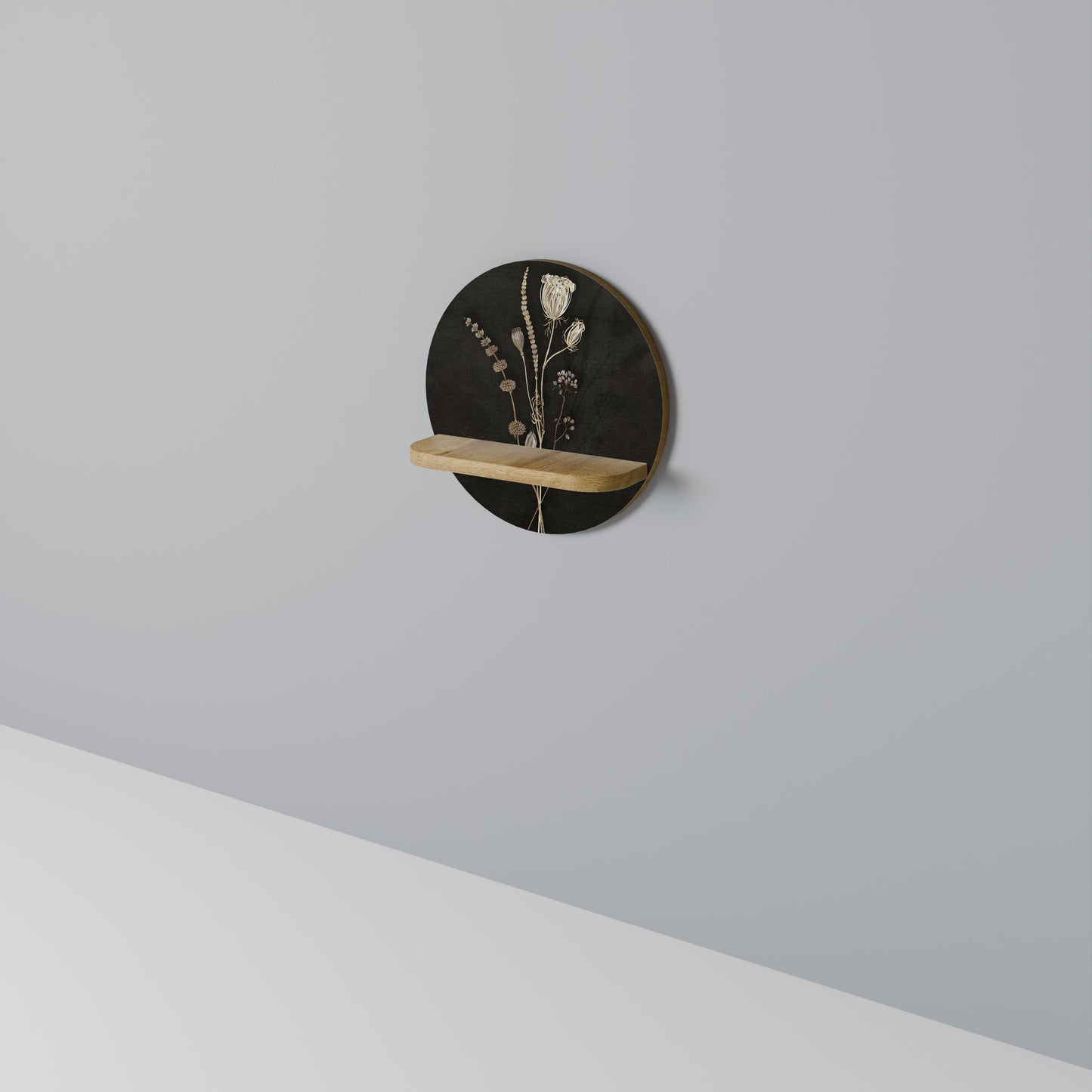 MEADOW ART. Mensola rotonda per arte in effetto rovere
