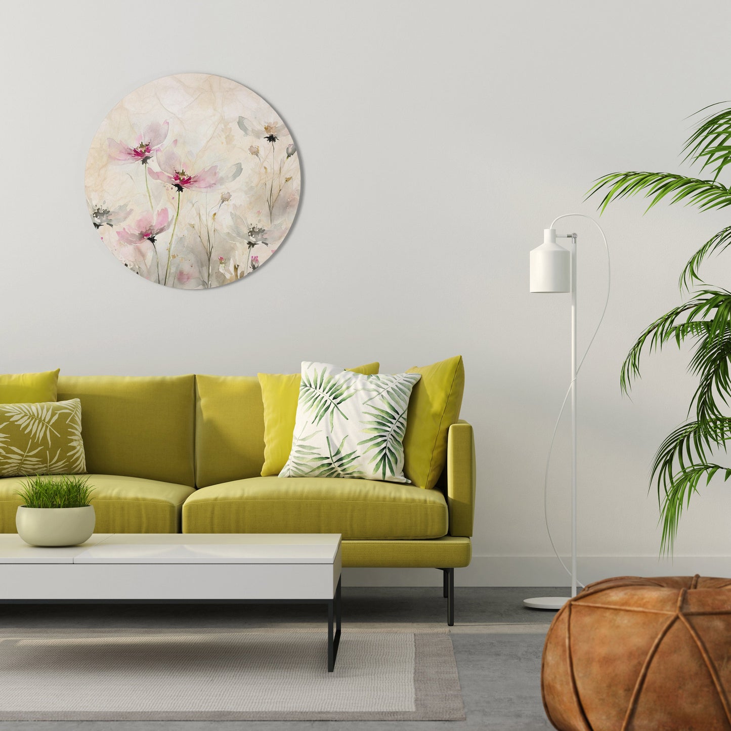 PAINTED LIGHTNESS Round Wall Art