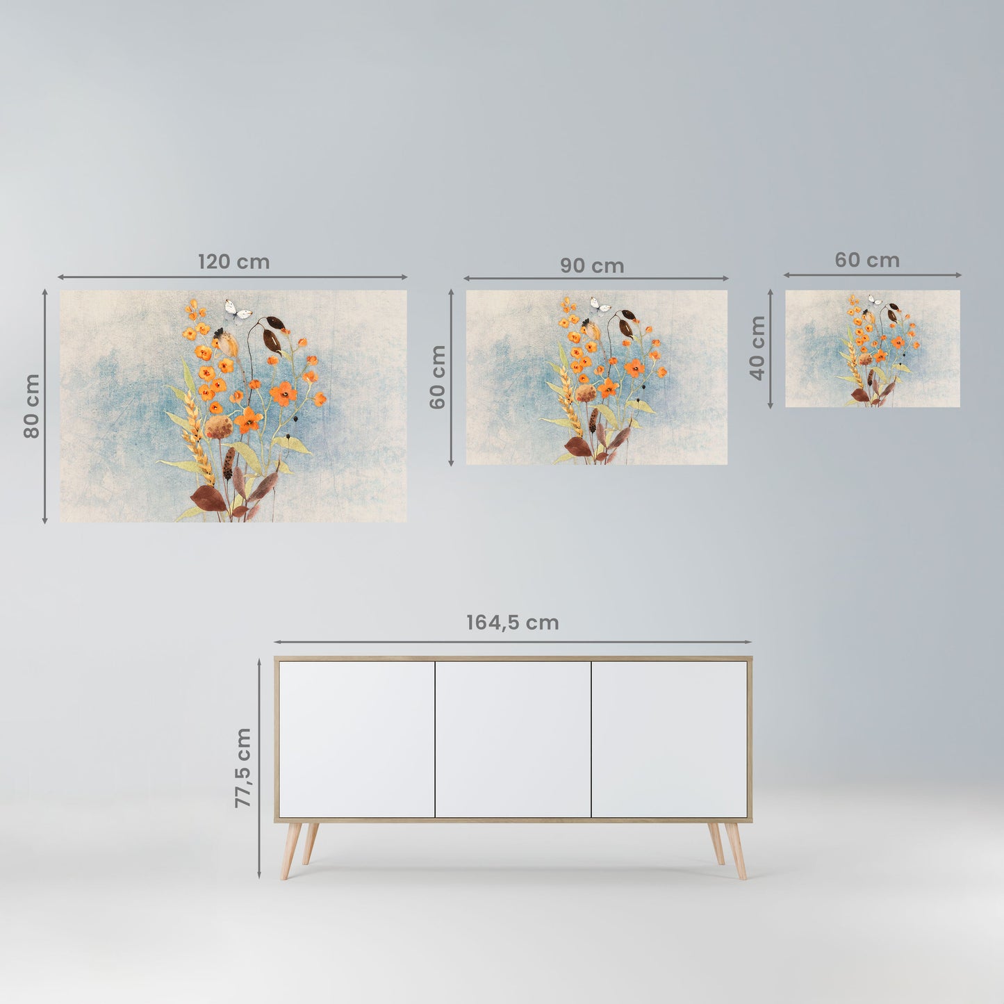 Poster orizzontale staccabile e attaccabile SUSSURRI DI FIORI DI CAMPO