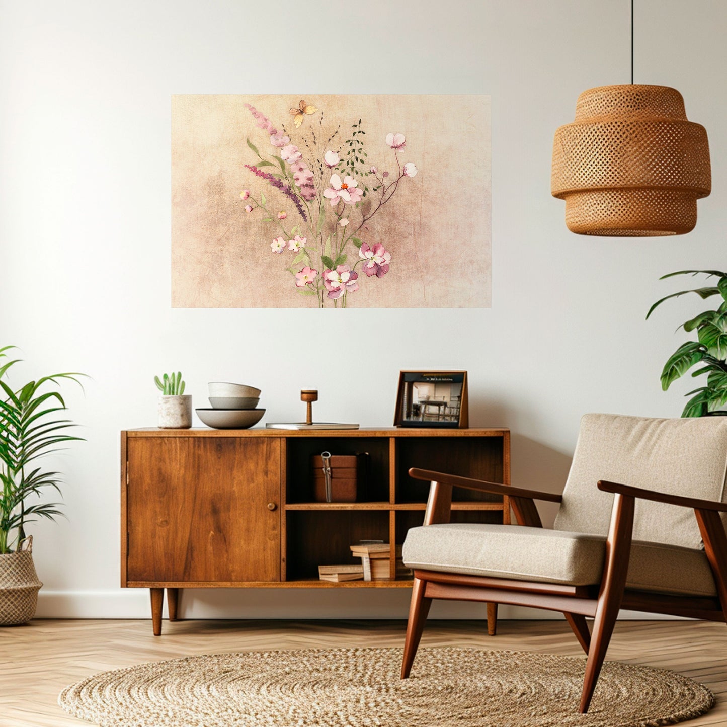 FLOWERED REVERIE Poster orizzontale staccabile e attaccabile