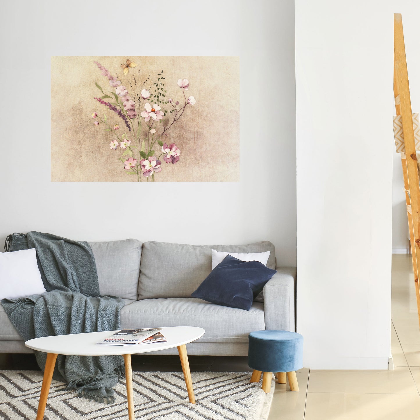 FLOWERED REVERIE Poster orizzontale staccabile e attaccabile