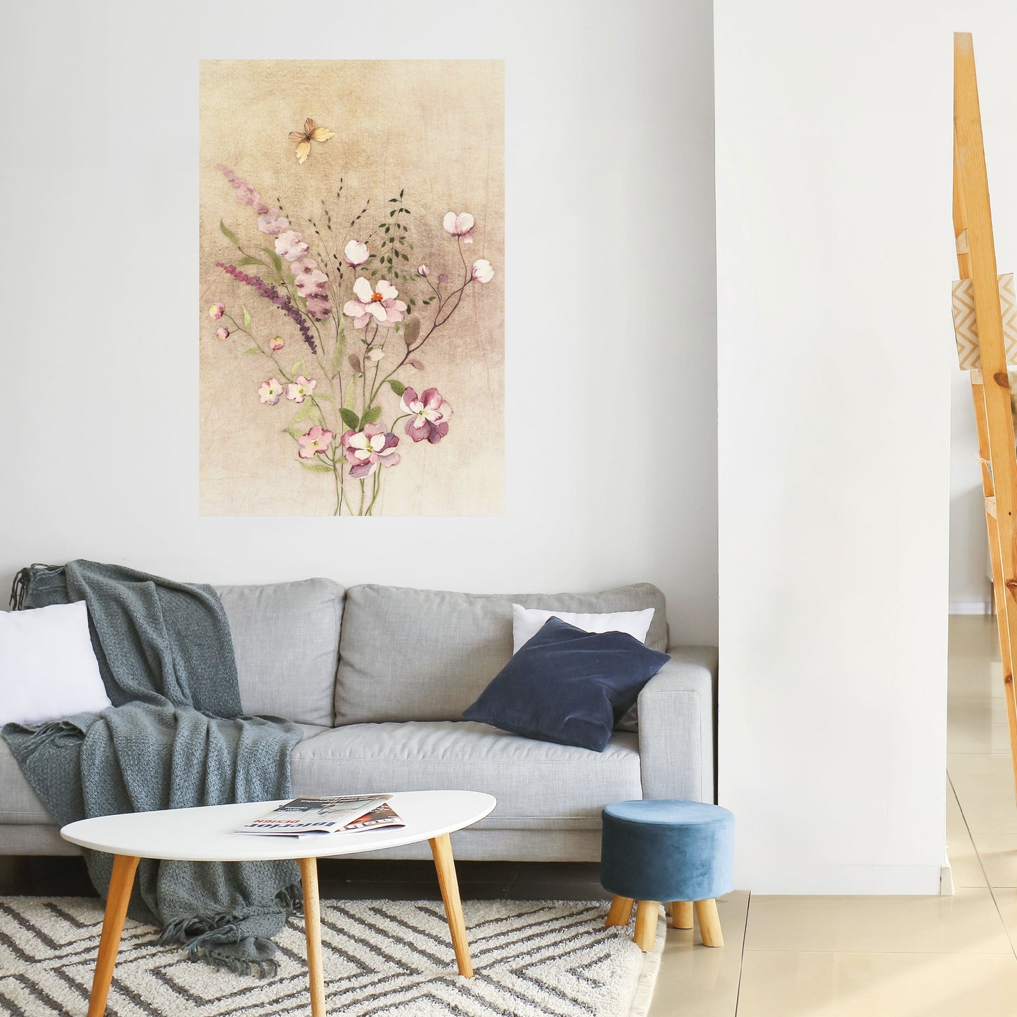 FLOWERED REVERIE Poster verticale staccabile e attaccabile
